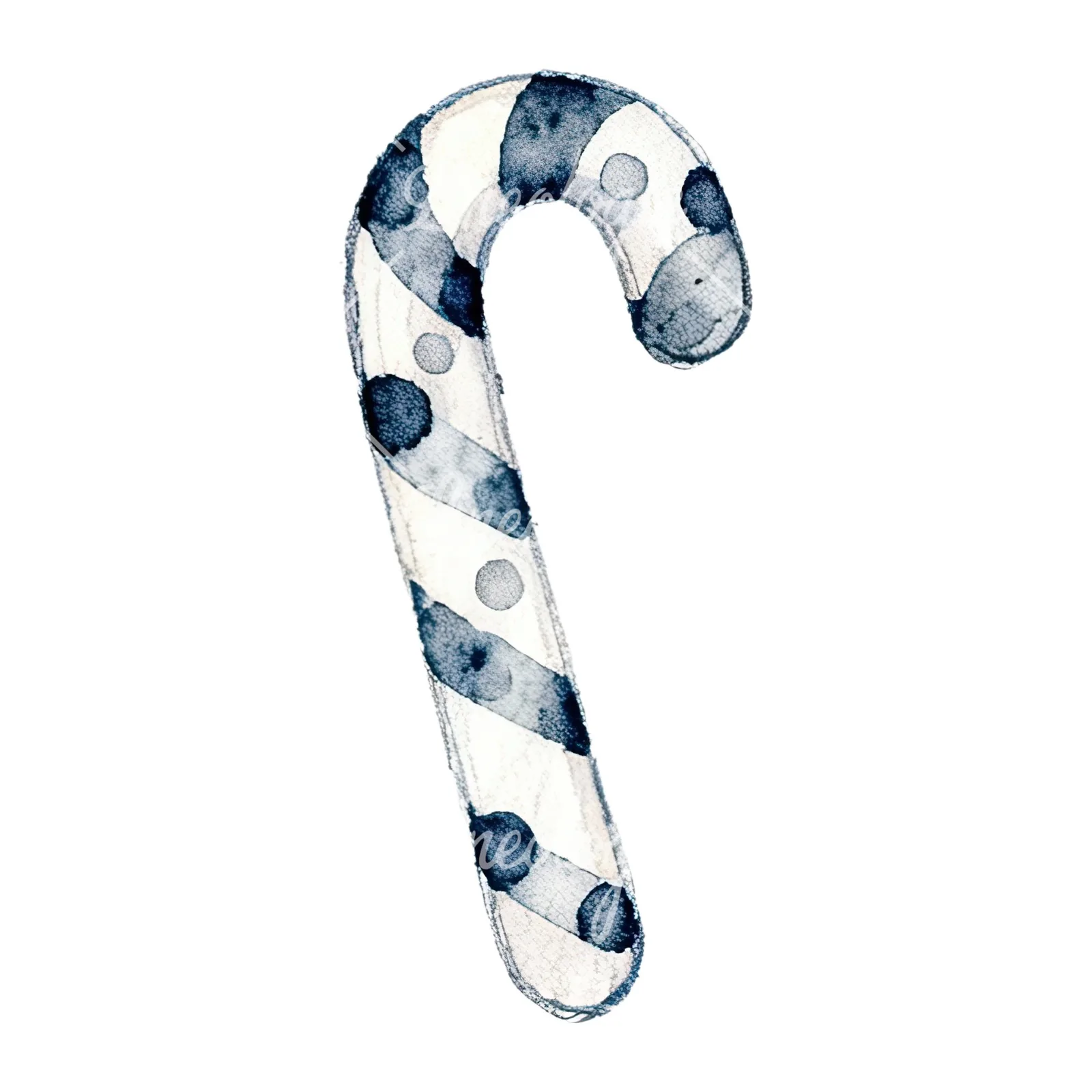 Watercolor candy cane clipart 6 of 12 on a white background (JPG)