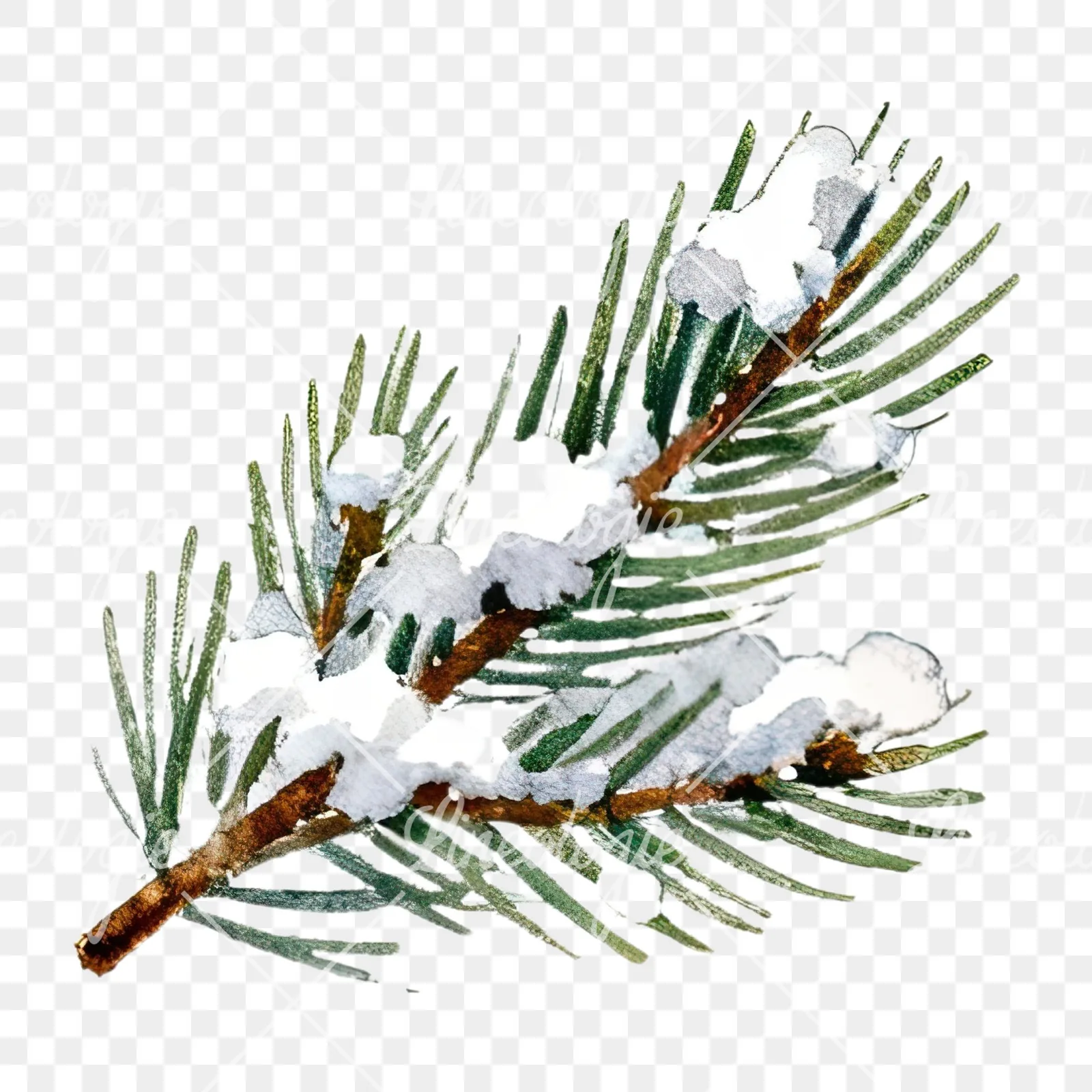 Watercolor Christmas icons clipart 1 of 12 on a transparent background (PNG)