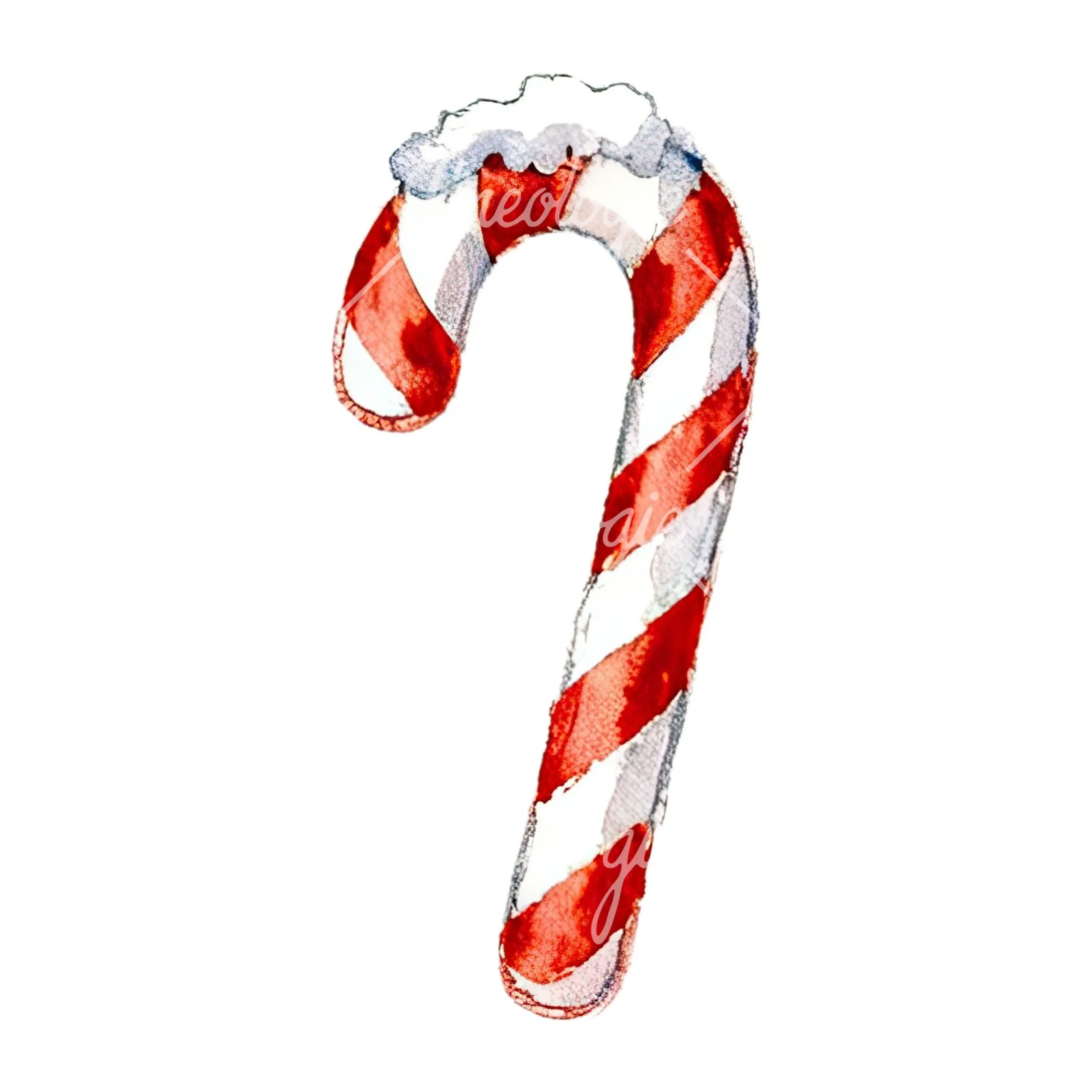 Watercolor Christmas icons clipart 3 of 12 on a white background (JPG)