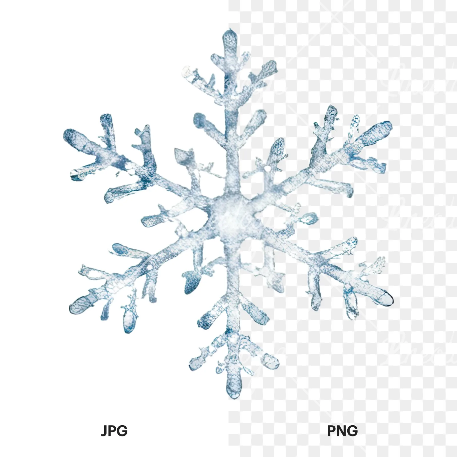Watercolor Christmas icons clipart 4 of 12, as a JPG on white and a transparent PNG