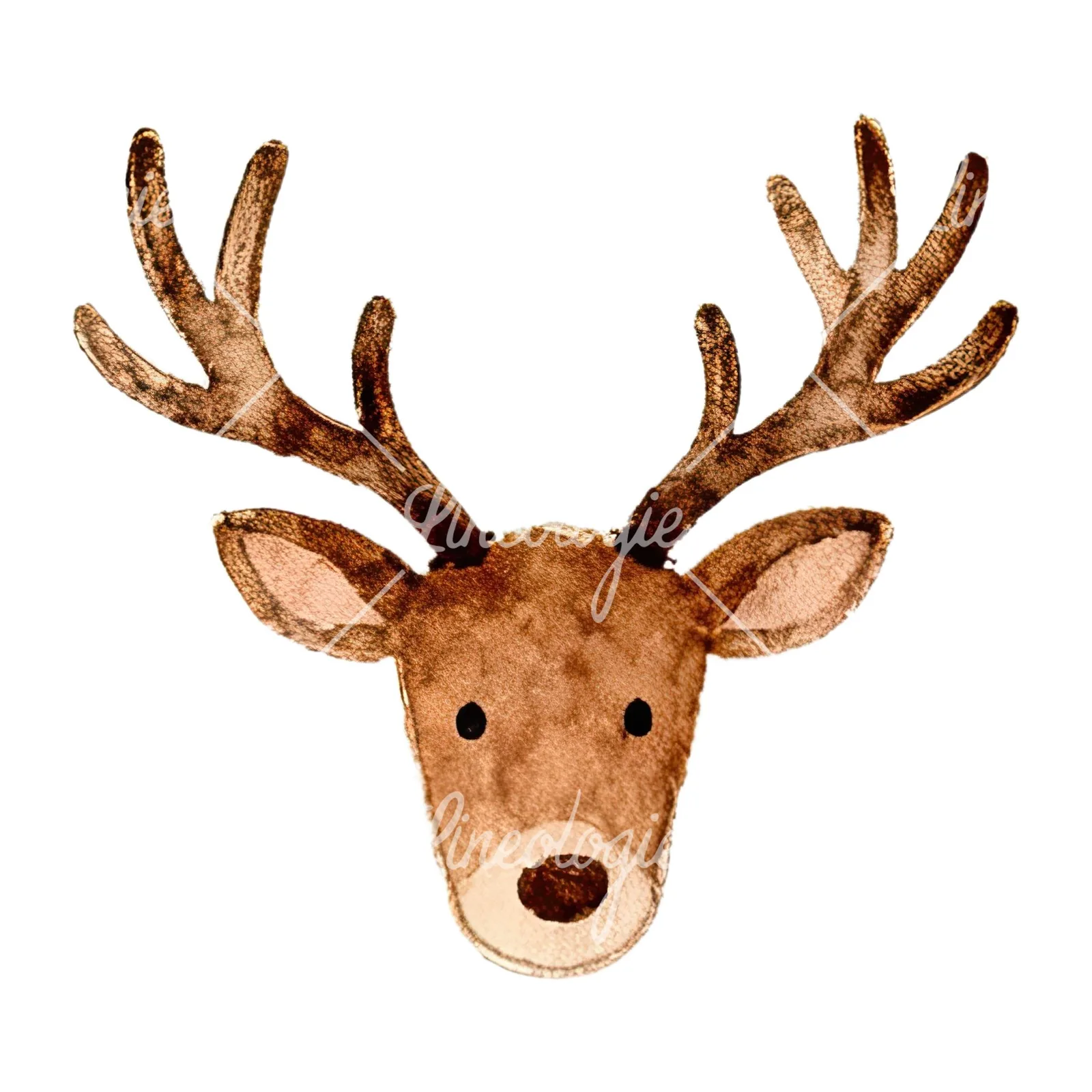 Watercolor Christmas icons clipart 7 of 12 on a white background (JPG)