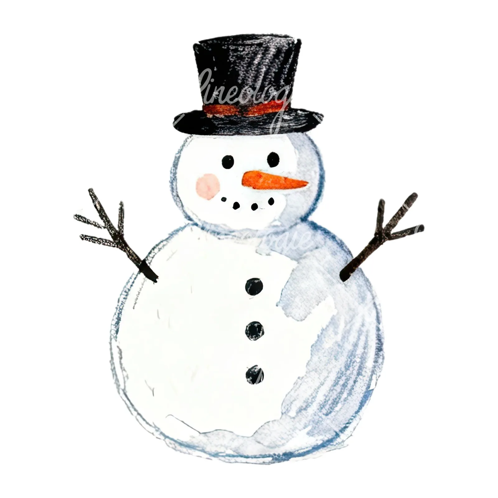 Watercolor Christmas icons clipart 10 of 12 on a white background (JPG)