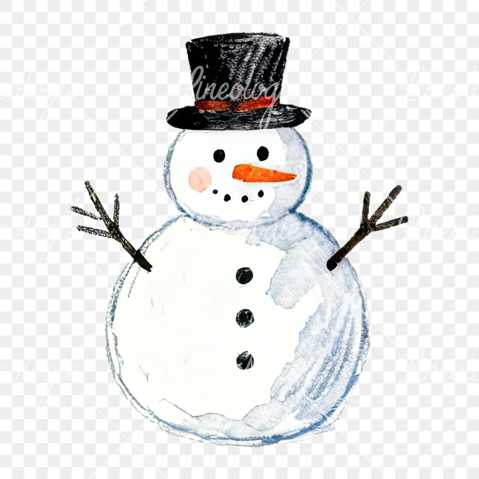 Watercolor Christmas icons clipart 10 of 12 on a transparent background (PNG)