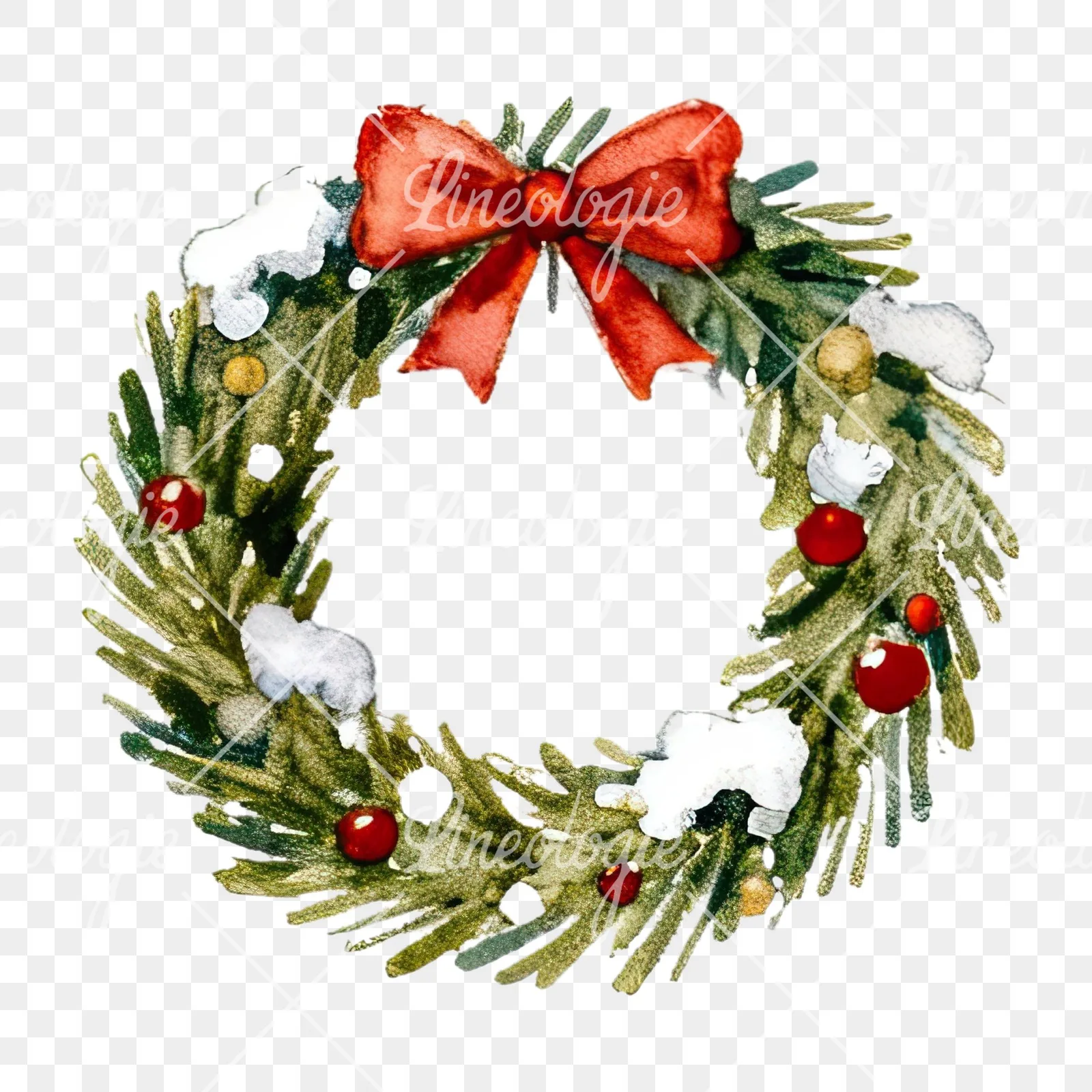 Watercolor Christmas icons clipart 11 of 12 on a transparent background (PNG)