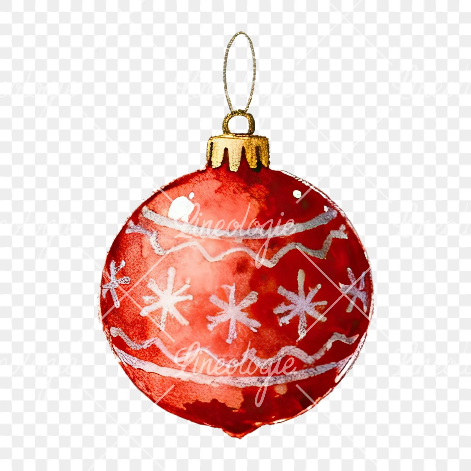 Watercolor Christmas icons clipart 12 of 12 on a transparent background (PNG)