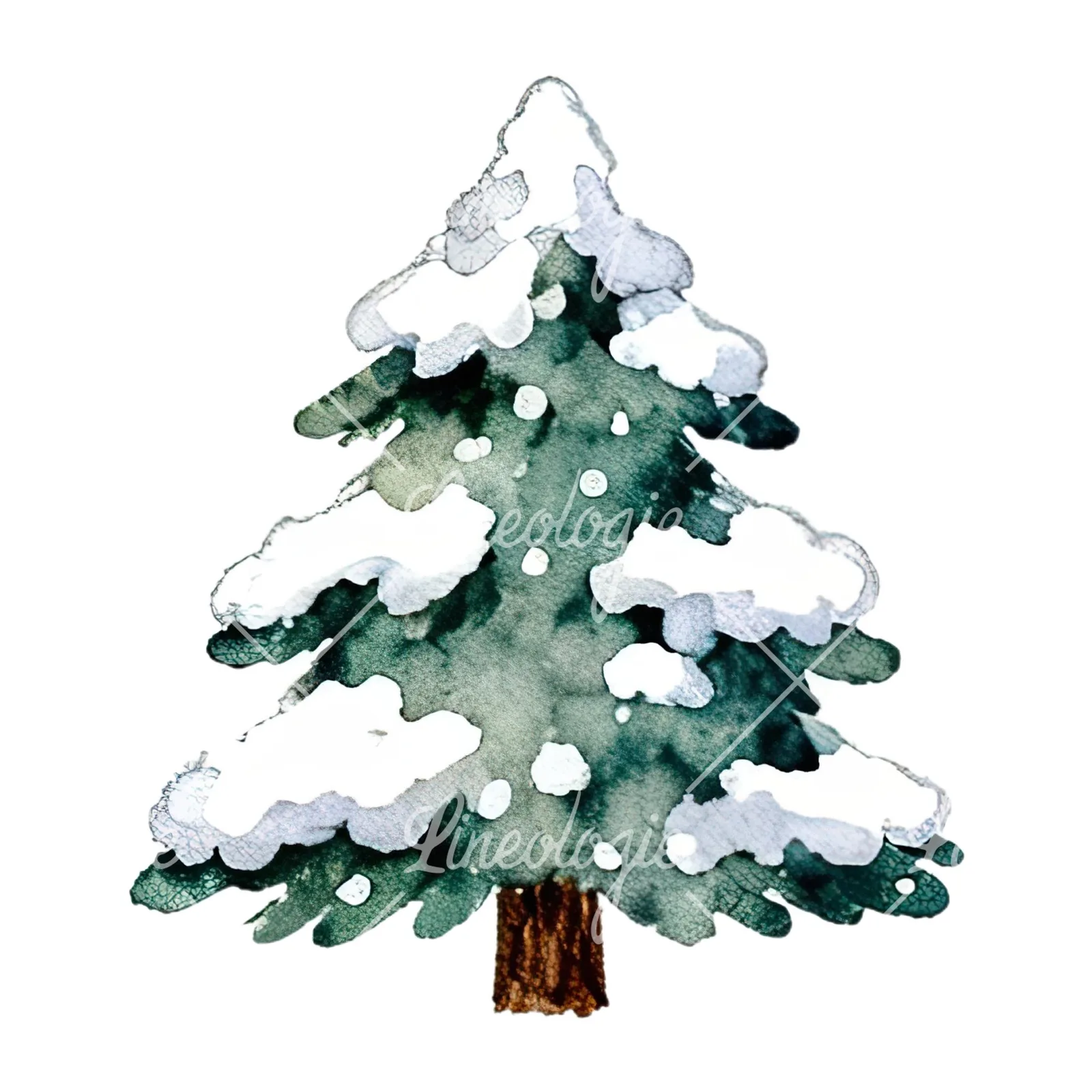 Watercolor Christmas item with deer clipart 1 of 12 on a white background (JPG)