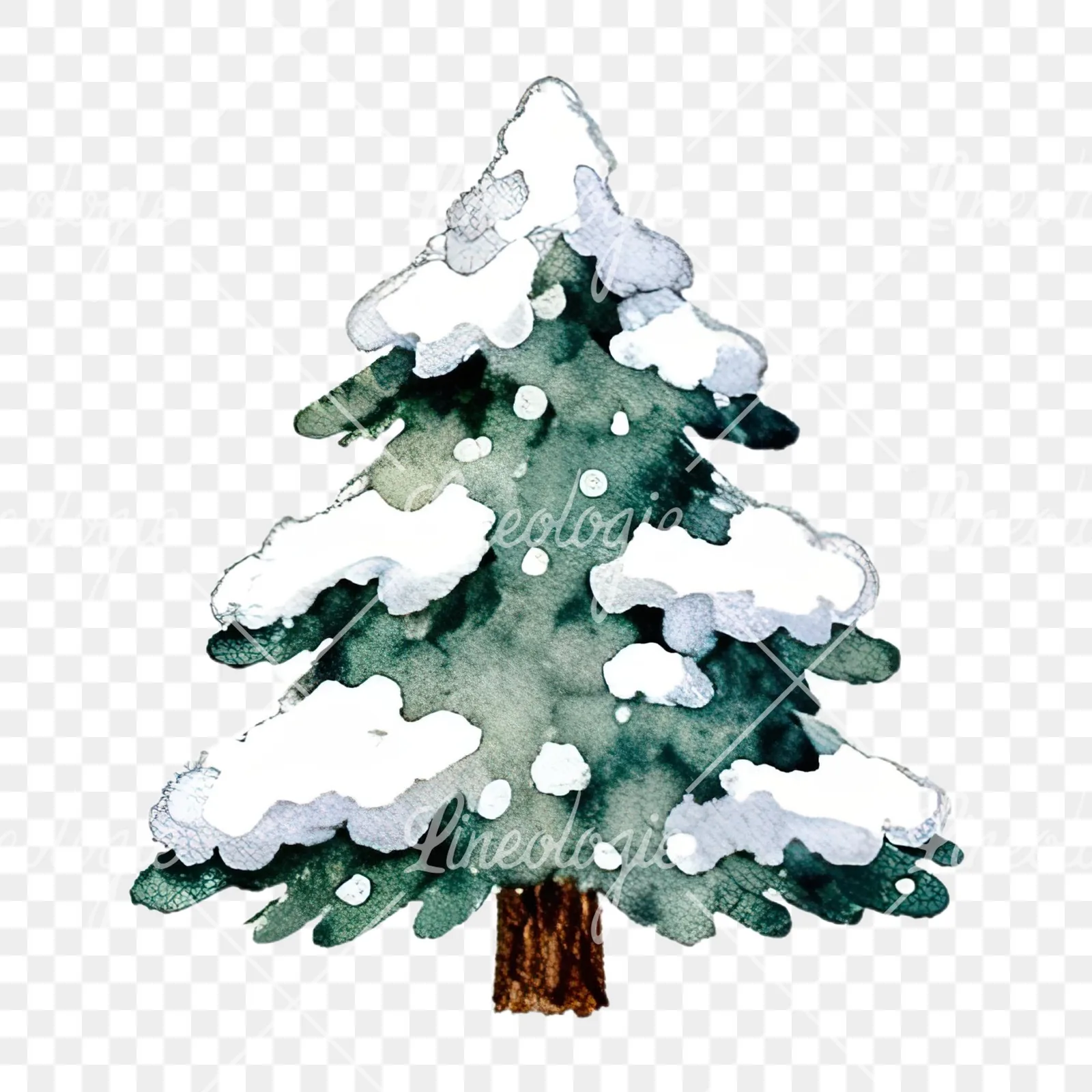 Watercolor Christmas item with deer clipart 1 of 12 on a transparent background (PNG)