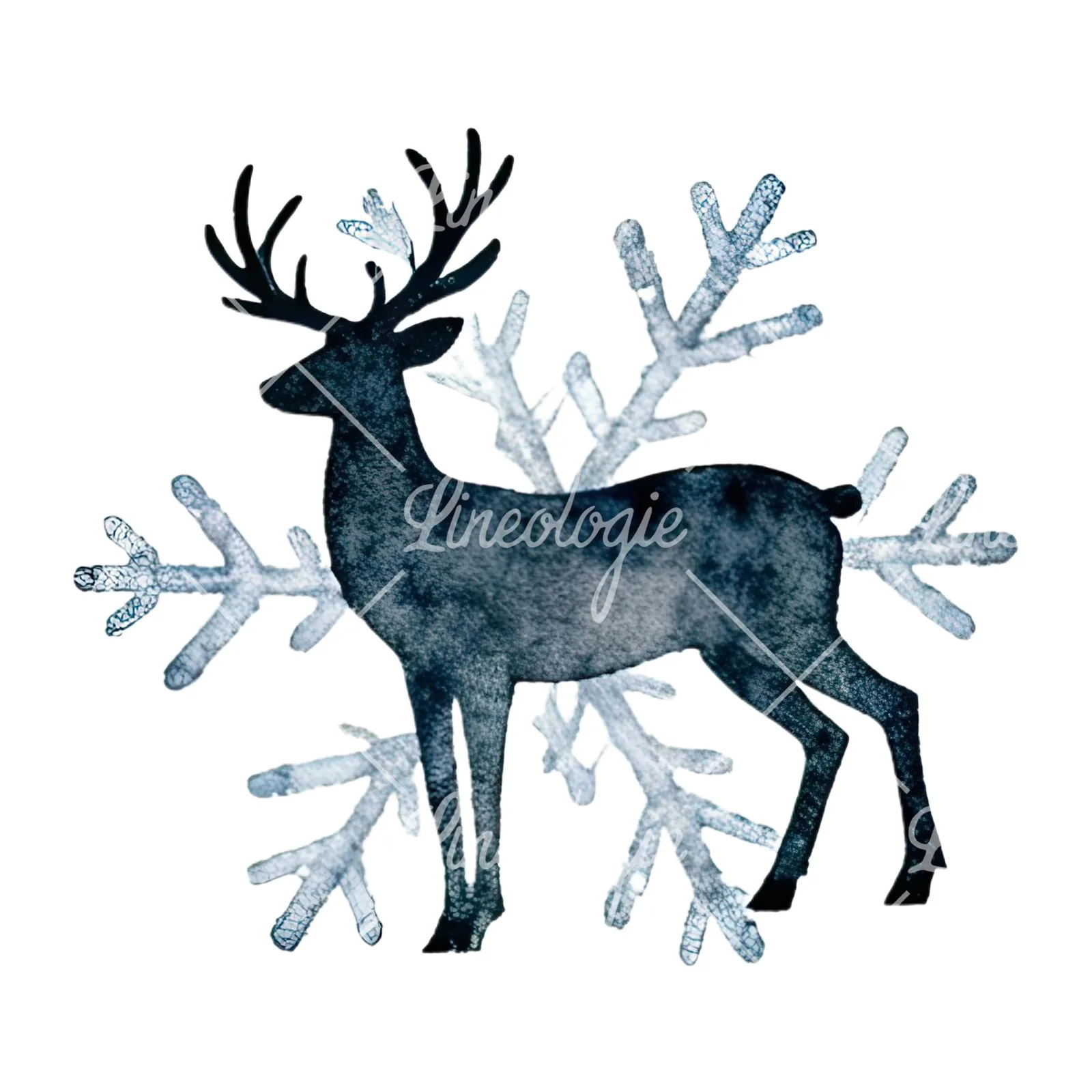 Watercolor Christmas item with deer clipart 3 of 12 on a white background (JPG)