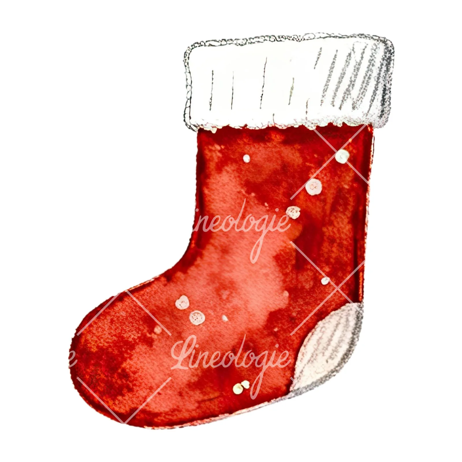 Watercolor Christmas item with deer clipart 5 of 12 on a white background (JPG)