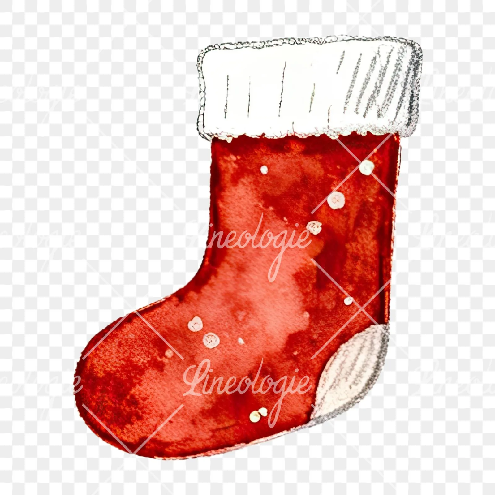 Watercolor Christmas item with deer clipart 5 of 12 on a transparent background (PNG)