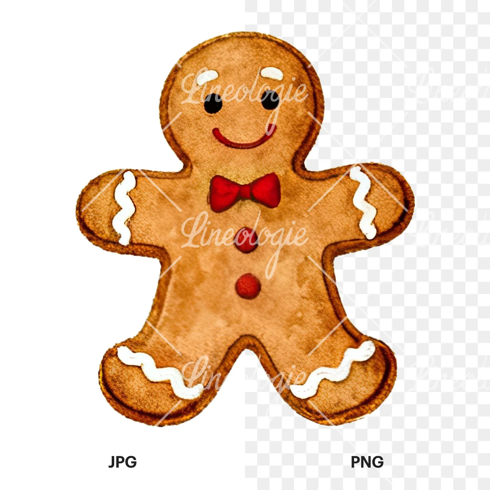 Watercolor Christmas item with deer clipart 8 of 12, as a JPG on white and a transparent PNG