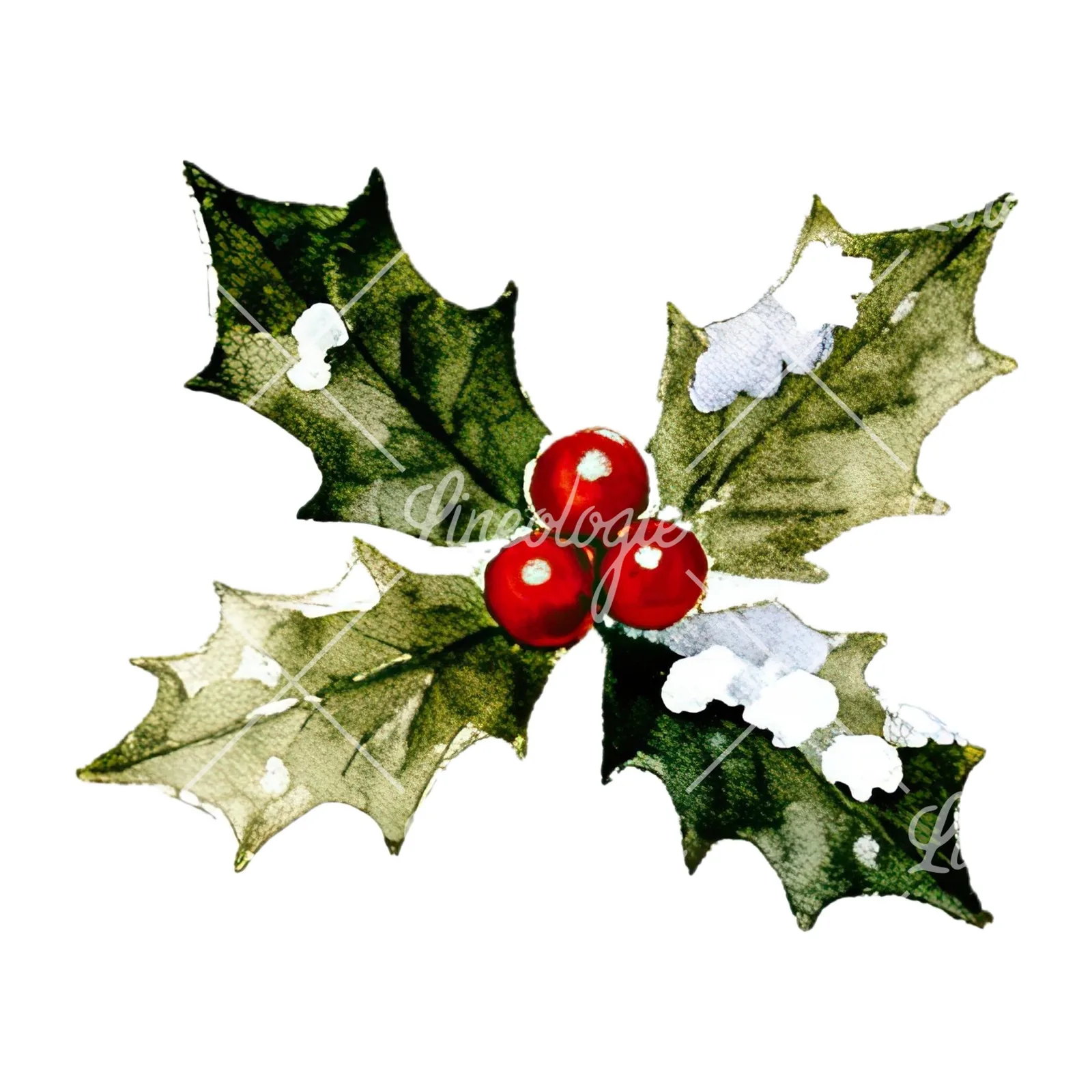 Watercolor Christmas item with deer clipart 10 of 12 on a white background (JPG)