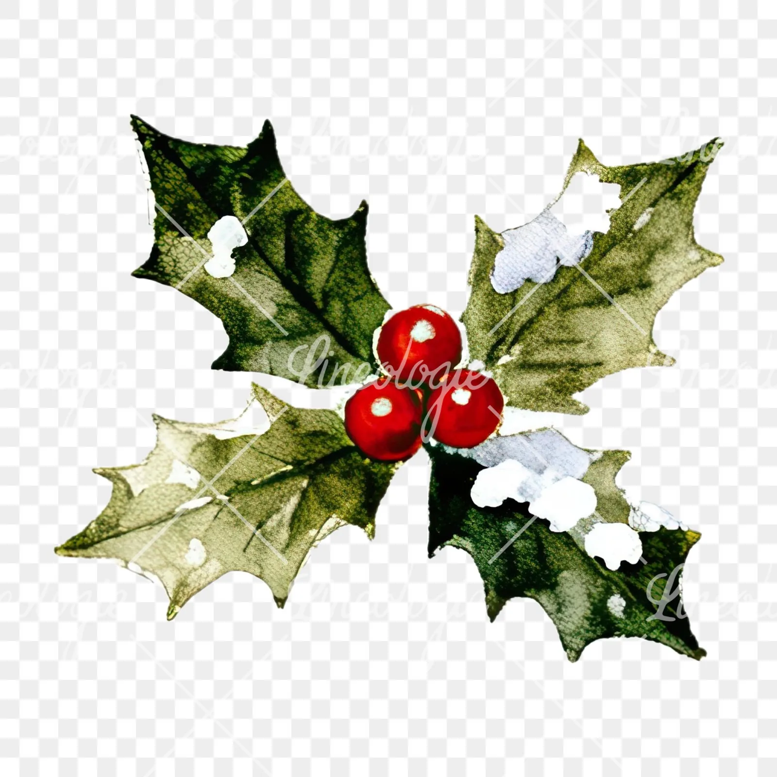Watercolor Christmas item with deer clipart 10 of 12 on a transparent background (PNG)