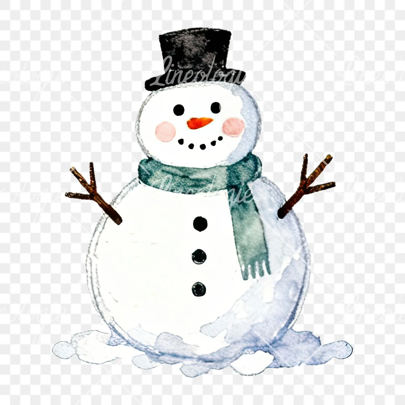 Watercolor Christmas item with deer clipart 11 of 12 on a transparent background (PNG)