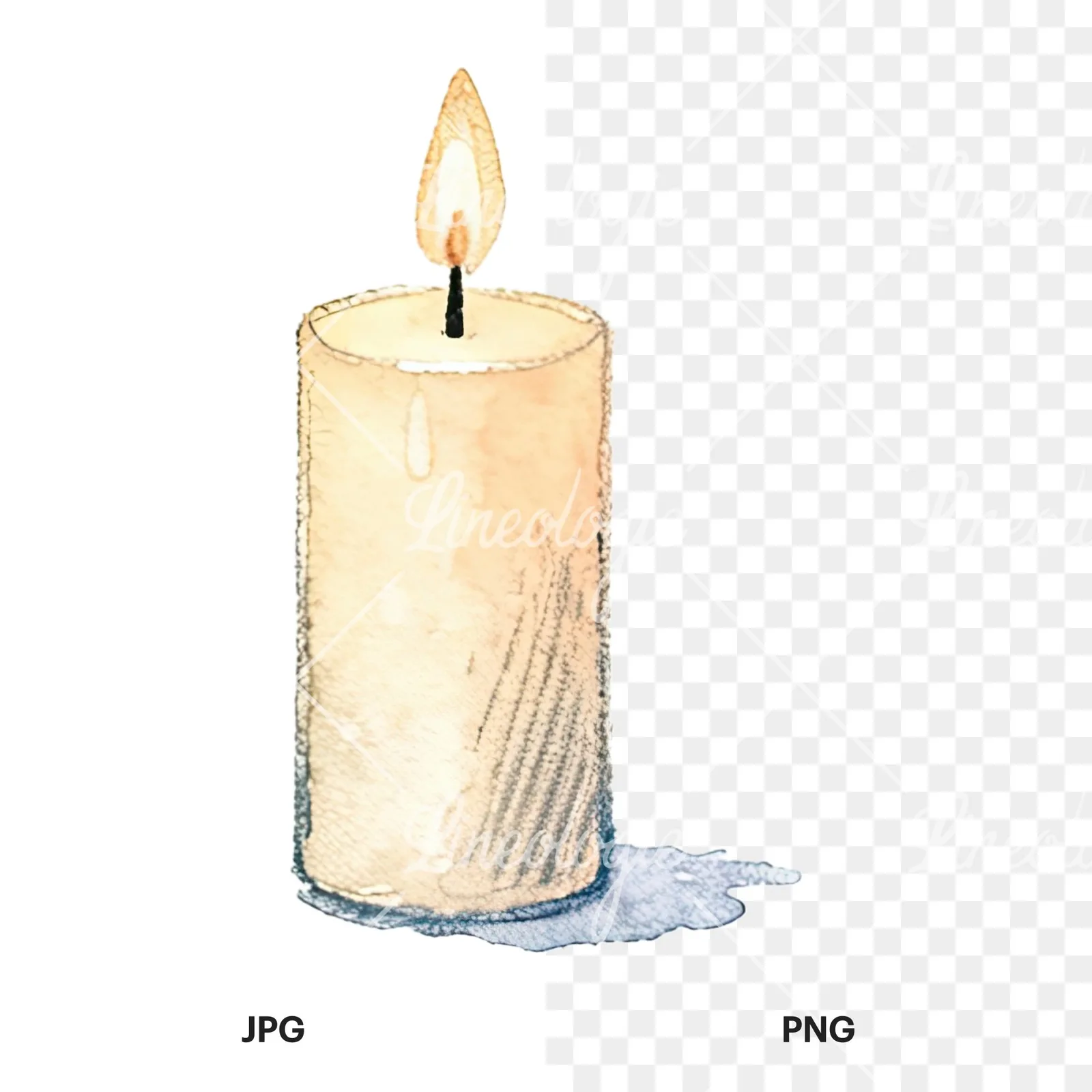 Watercolor Christmas item with deer clipart 12 of 12, as a JPG on white and a transparent PNG