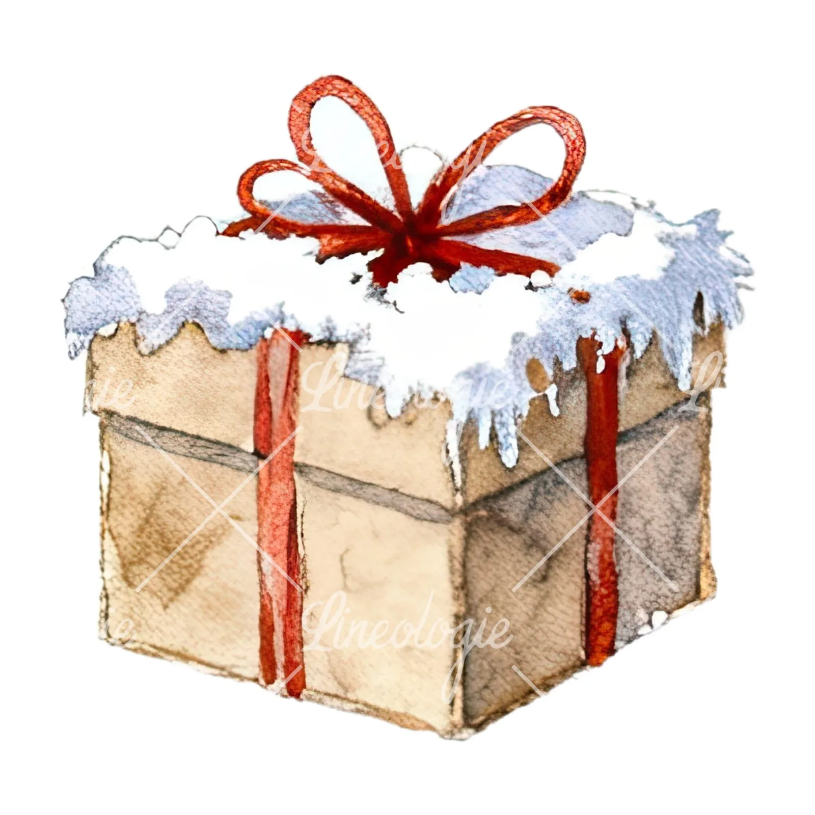 Watercolor Christmas item with snow globe clipart 2 of 12 on a white background (JPG)