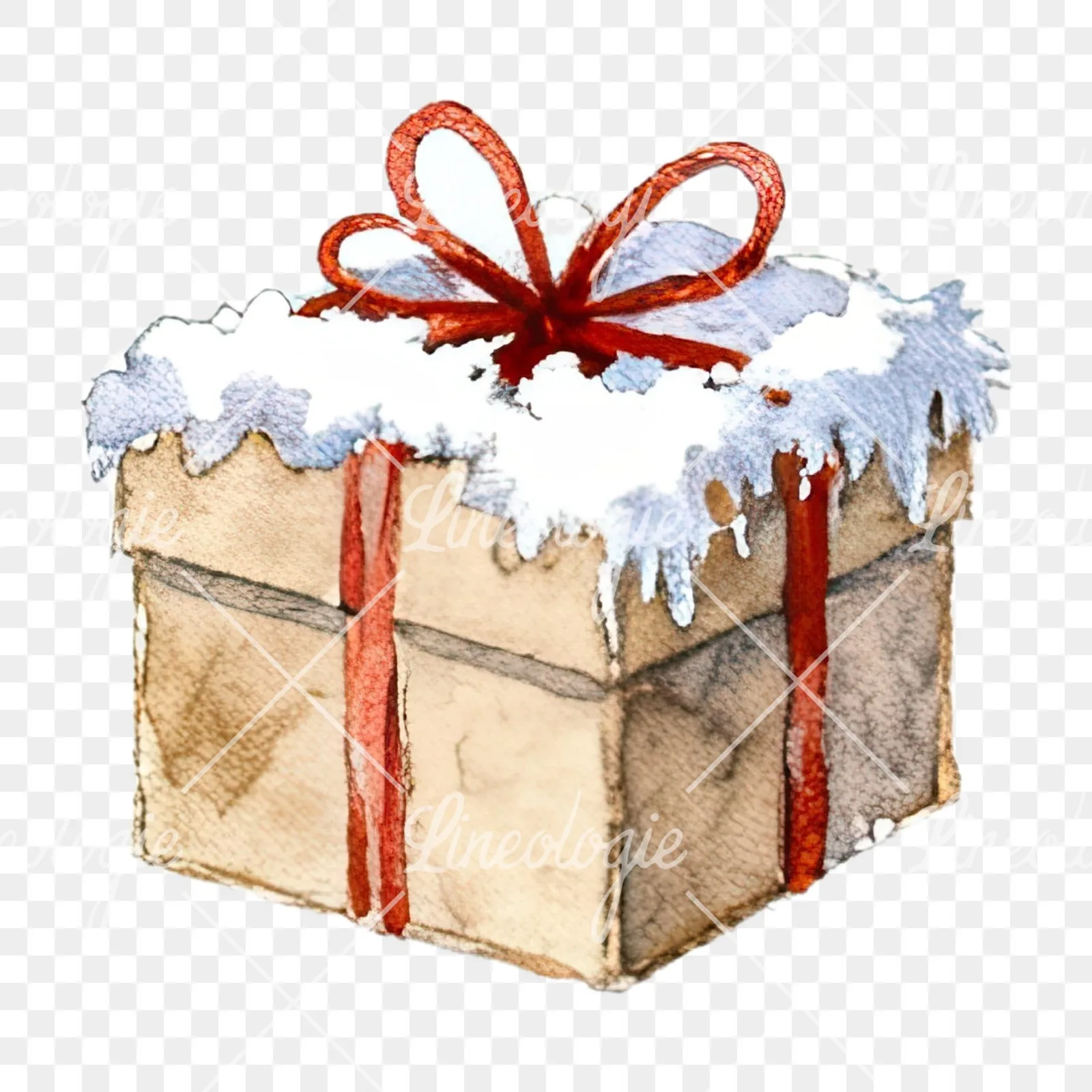 Watercolor Christmas item with snow globe clipart 2 of 12 on a transparent background (PNG)