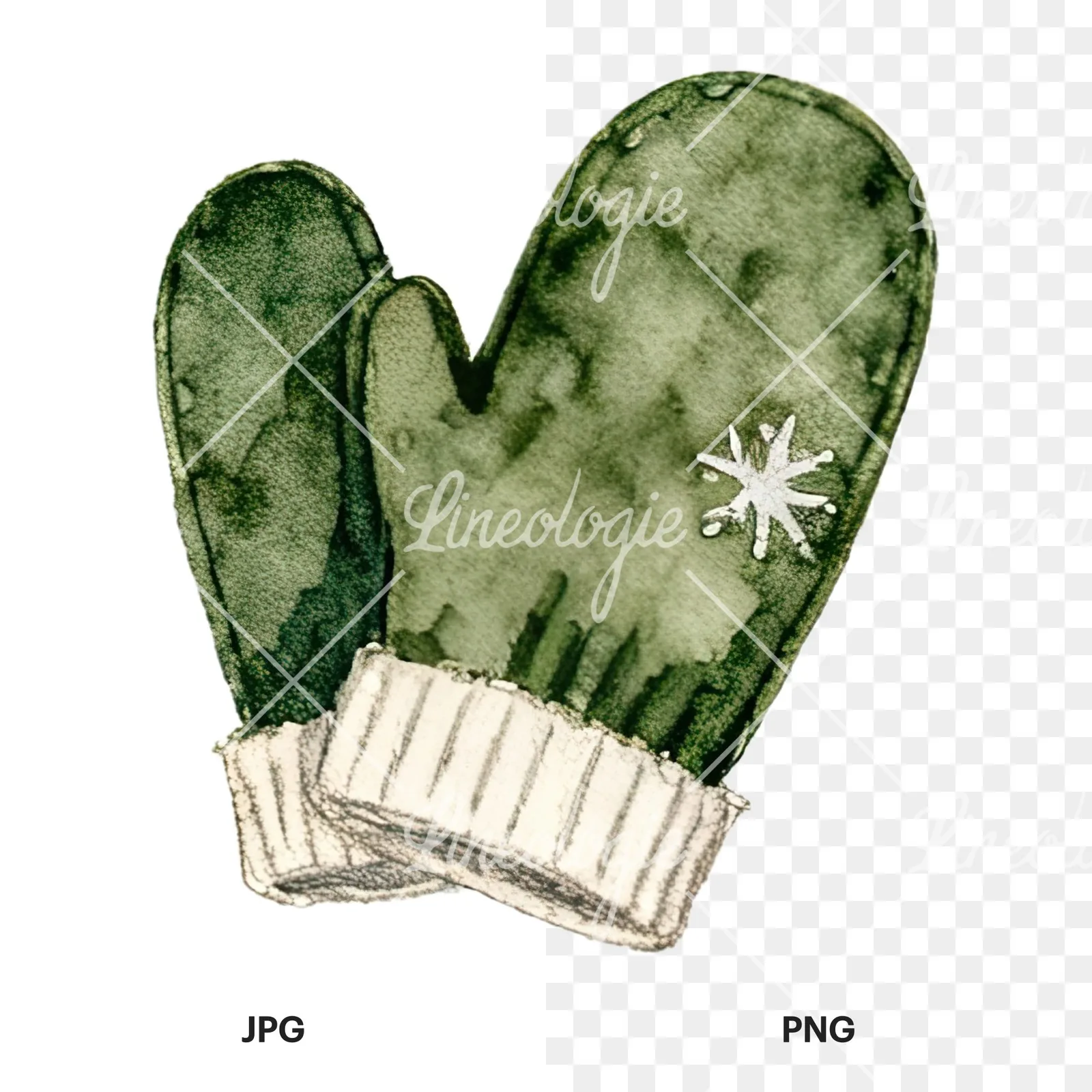 Watercolor Christmas item with snow globe clipart 6 of 12, as a JPG on white and a transparent PNG