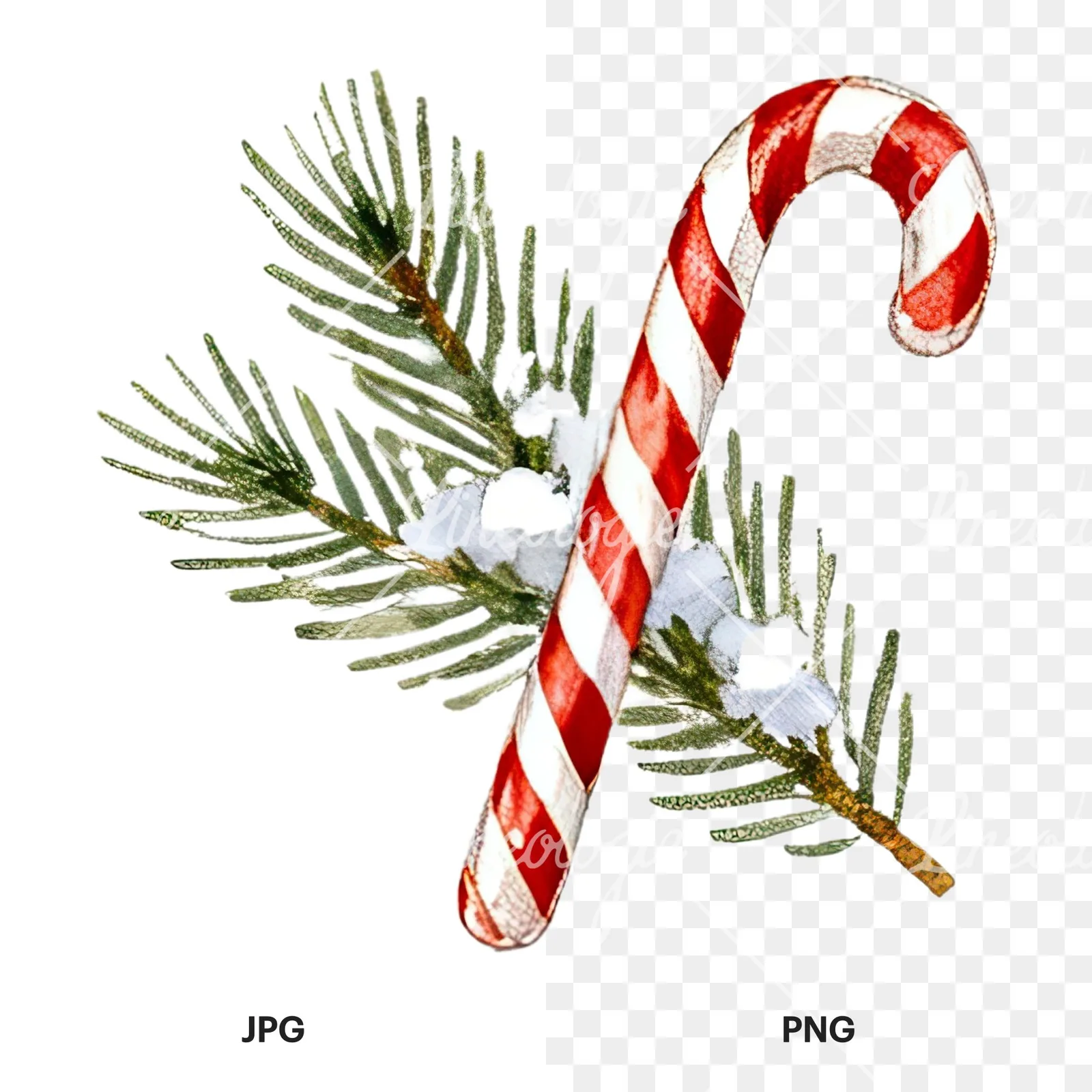 Watercolor Christmas item with snow globe clipart 7 of 12, as a JPG on white and a transparent PNG