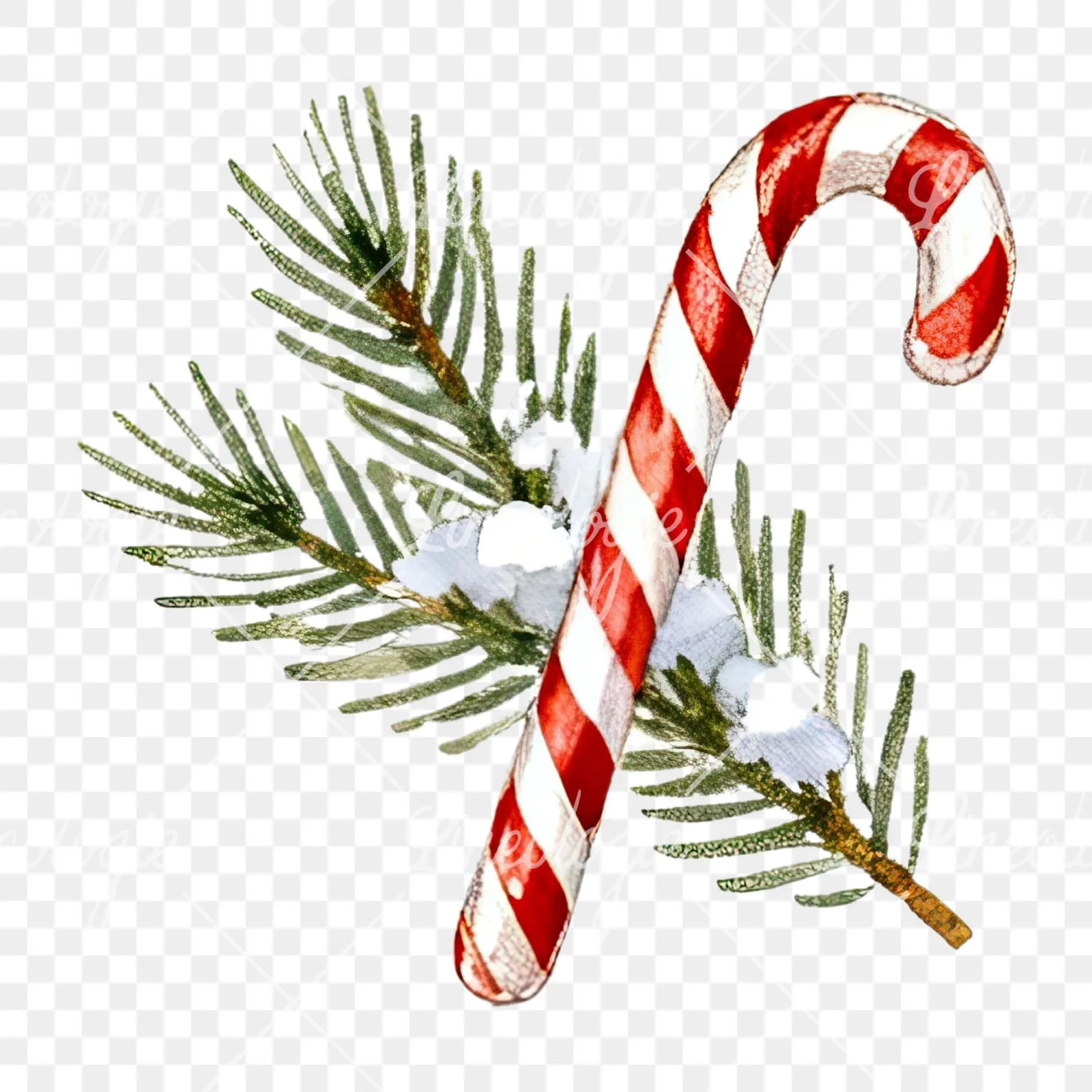 Watercolor Christmas item with snow globe clipart 7 of 12 on a transparent background (PNG)