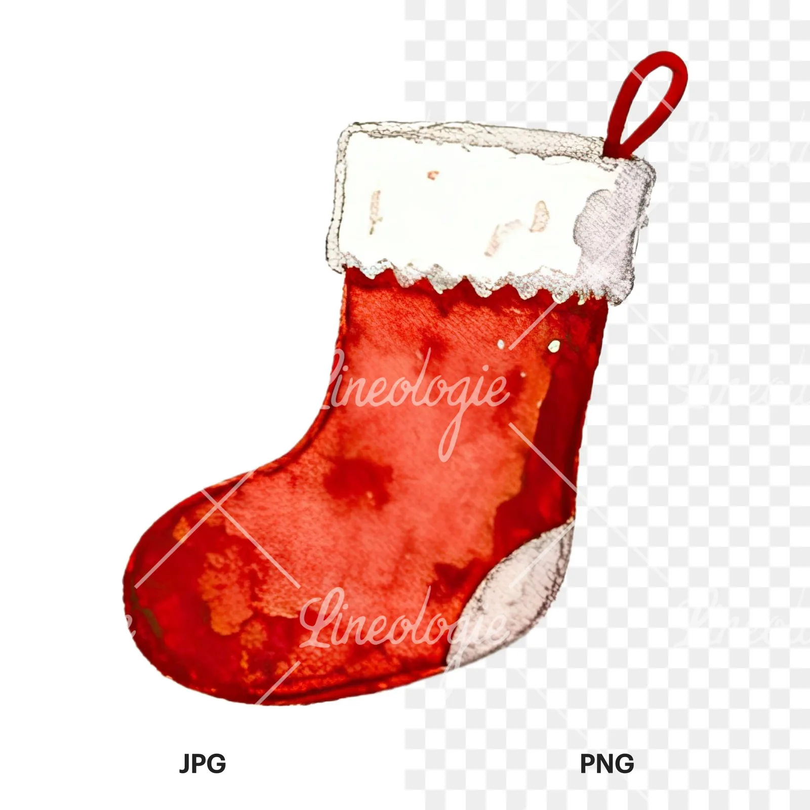 Watercolor Christmas item with snow globe clipart 9 of 12, as a JPG on white and a transparent PNG