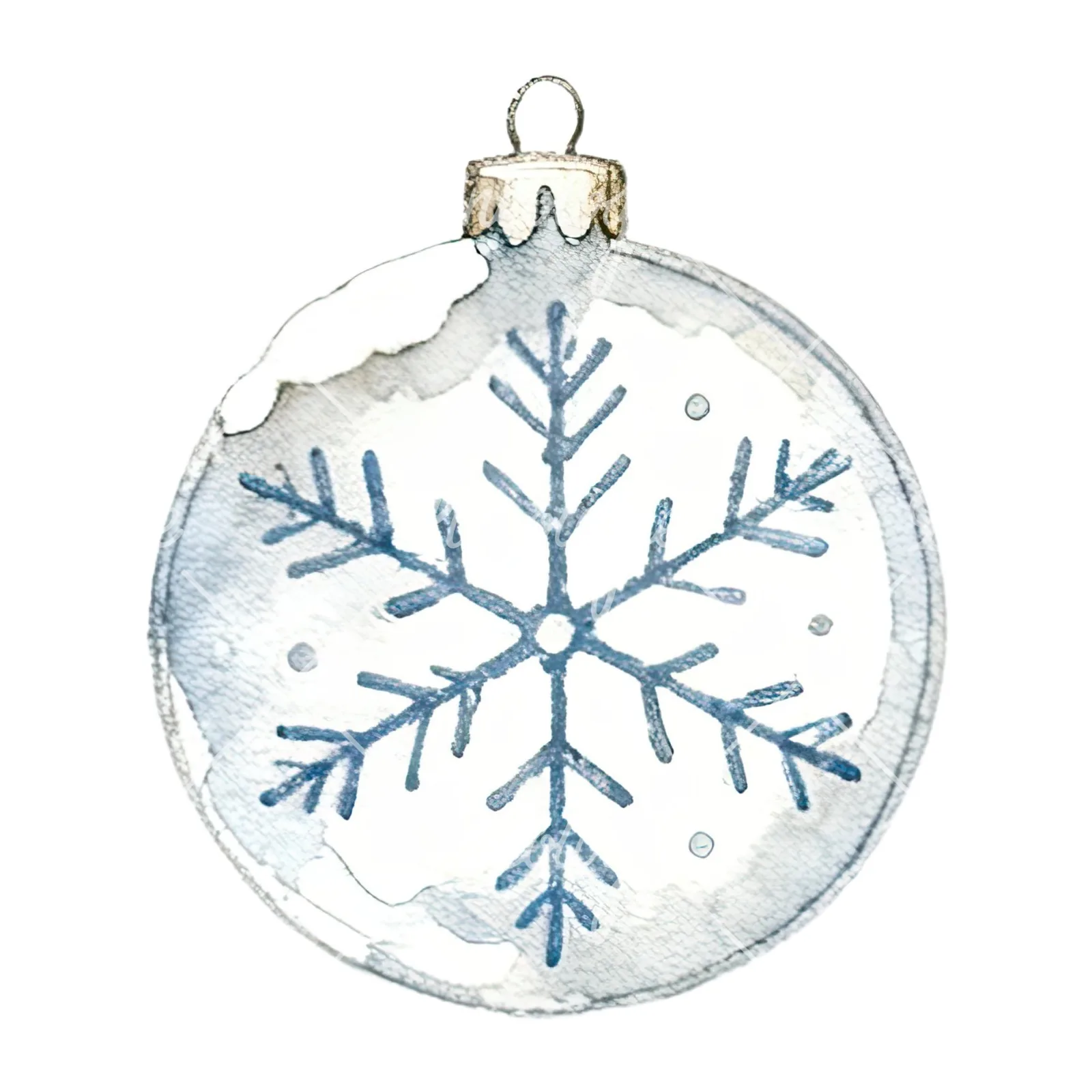 Watercolor glass bauble clipart 1 of 12 on a white background (JPG)