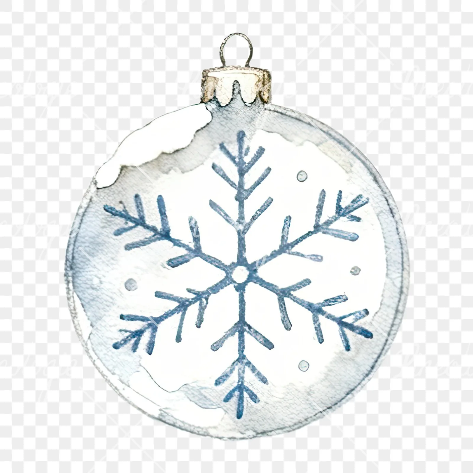 Watercolor glass bauble clipart 1 of 12 on a transparent background (PNG)
