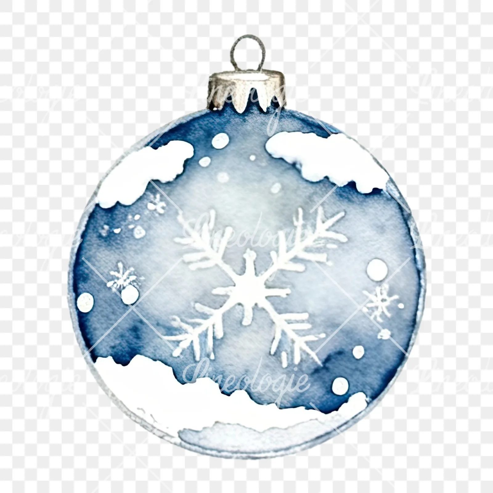 Watercolor glass bauble clipart 2 of 12 on a transparent background (PNG)