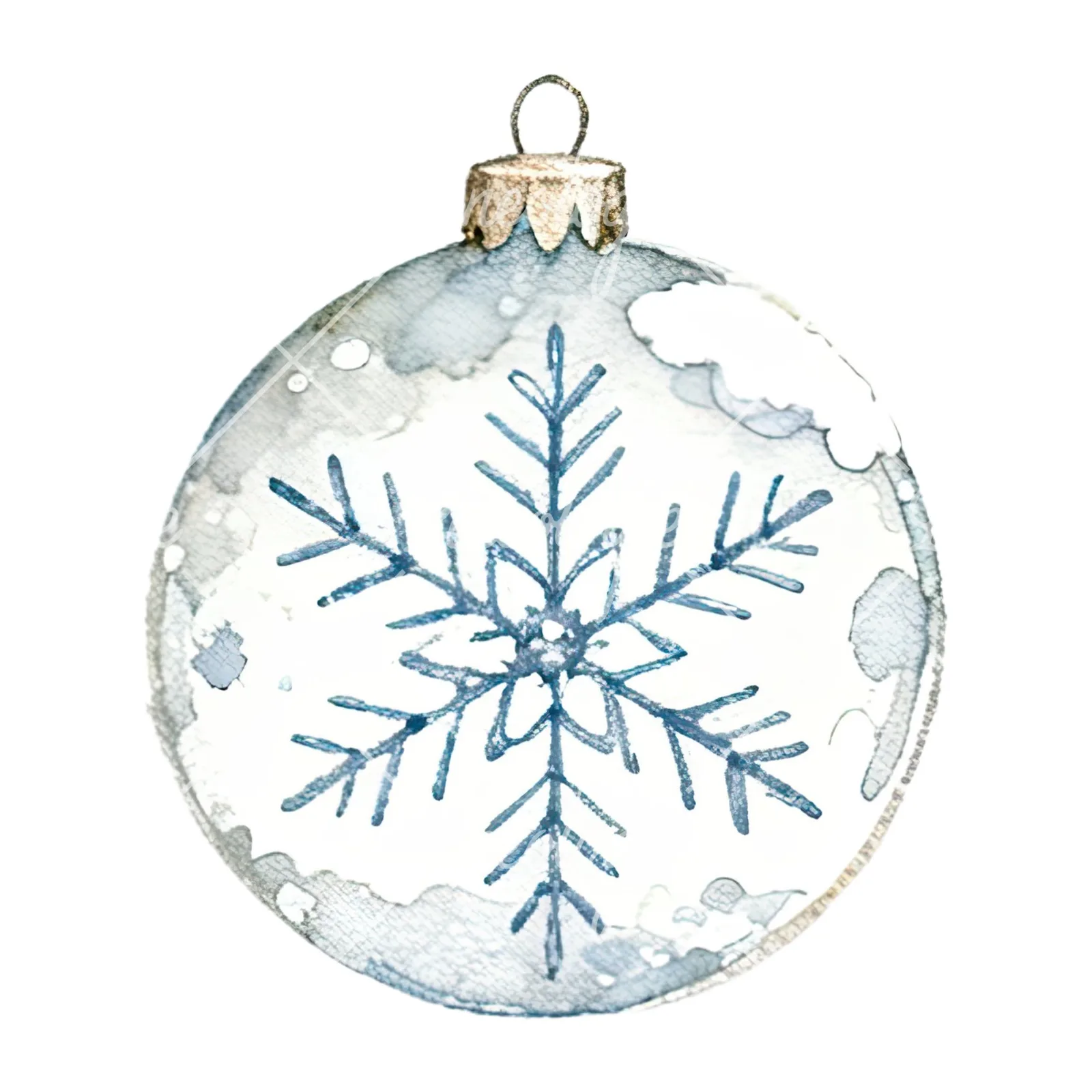Watercolor glass bauble clipart 3 of 12 on a white background (JPG)