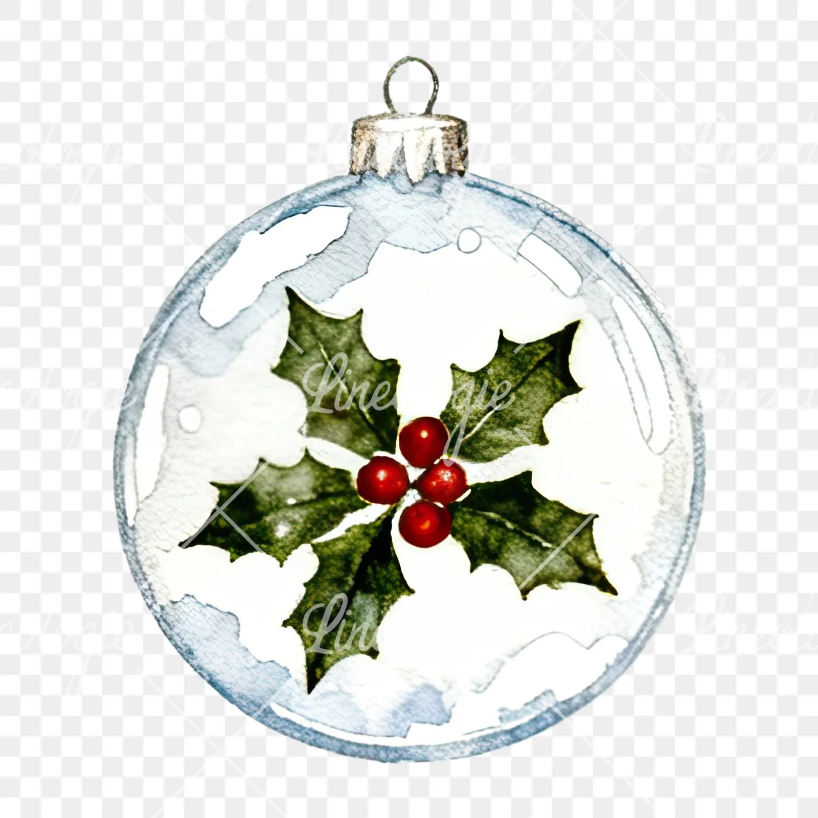 Watercolor glass bauble clipart 4 of 12 on a transparent background (PNG)