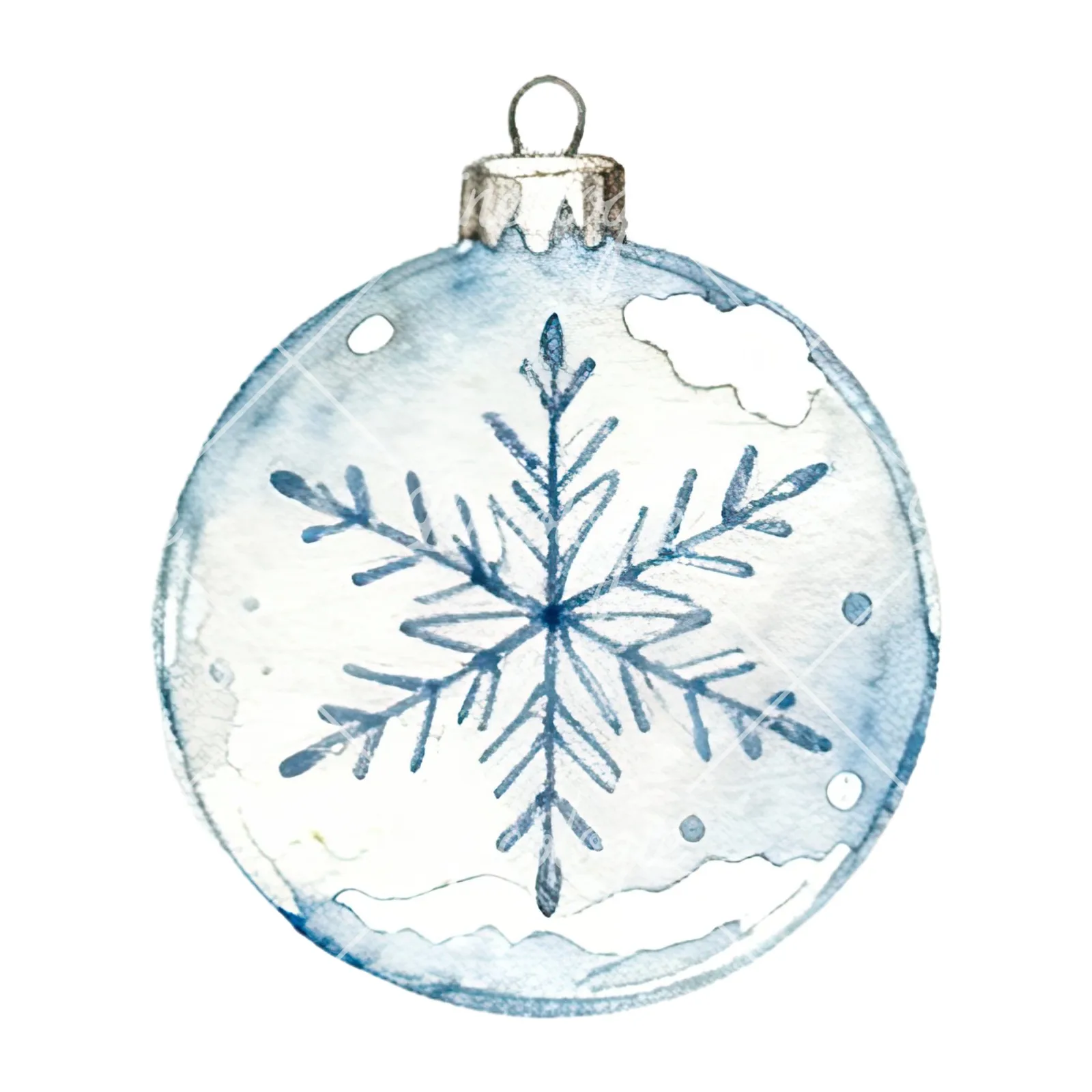 Watercolor glass bauble clipart 6 of 12 on a white background (JPG)
