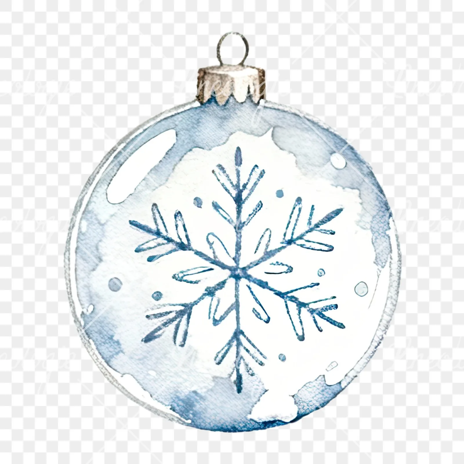Watercolor glass bauble clipart 7 of 12 on a transparent background (PNG)