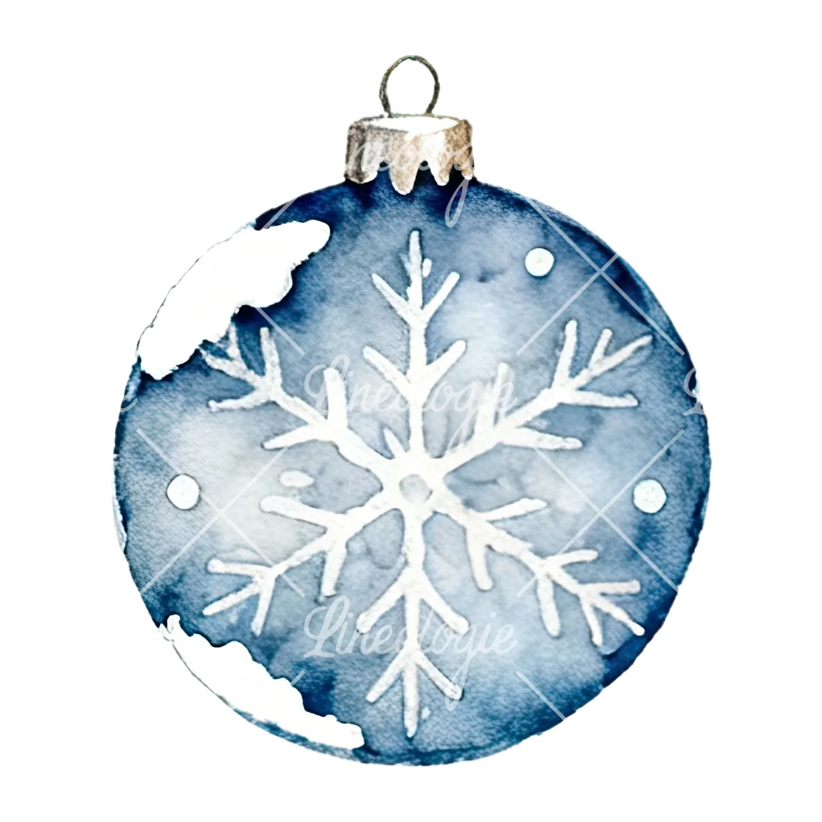 Watercolor glass bauble clipart 10 of 12 on a white background (JPG)