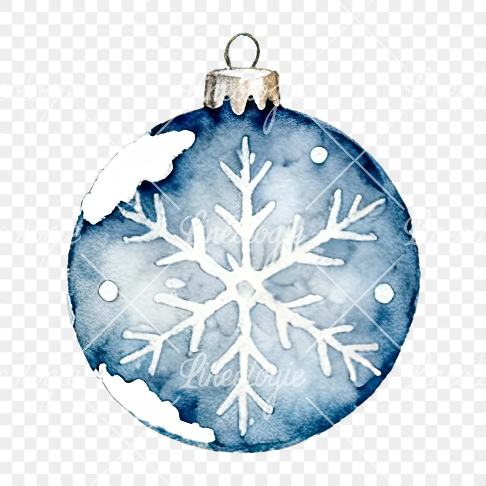 Watercolor glass bauble clipart 10 of 12 on a transparent background (PNG)
