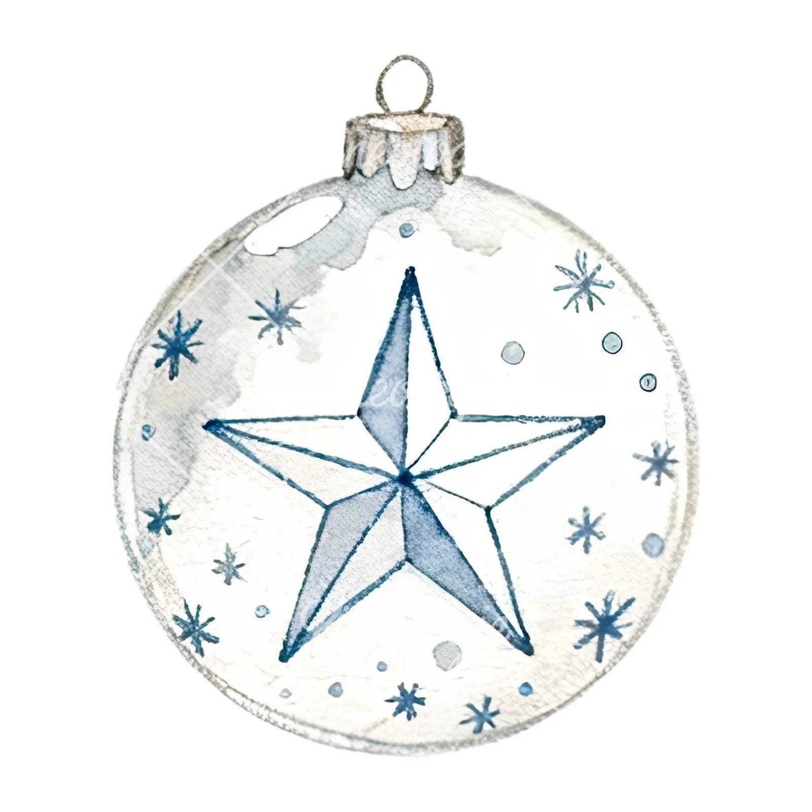 Watercolor glass bauble clipart 11 of 12 on a white background (JPG)