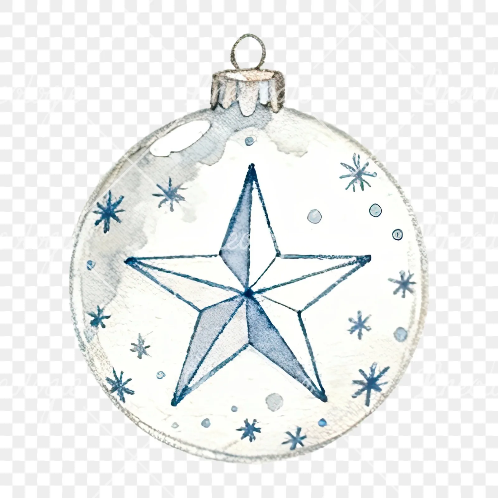 Watercolor glass bauble clipart 11 of 12 on a transparent background (PNG)