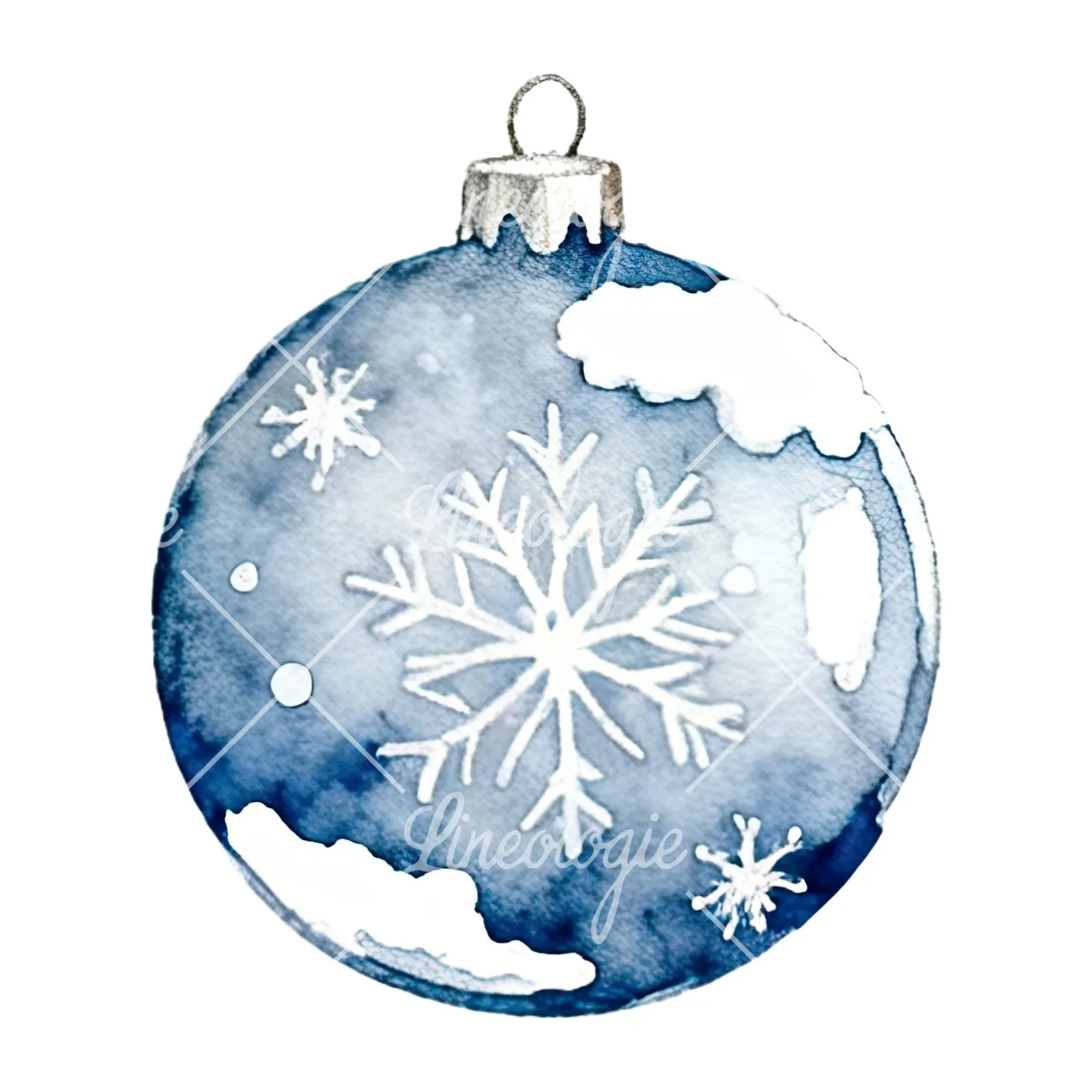 Watercolor glass bauble clipart 12 of 12 on a white background (JPG)