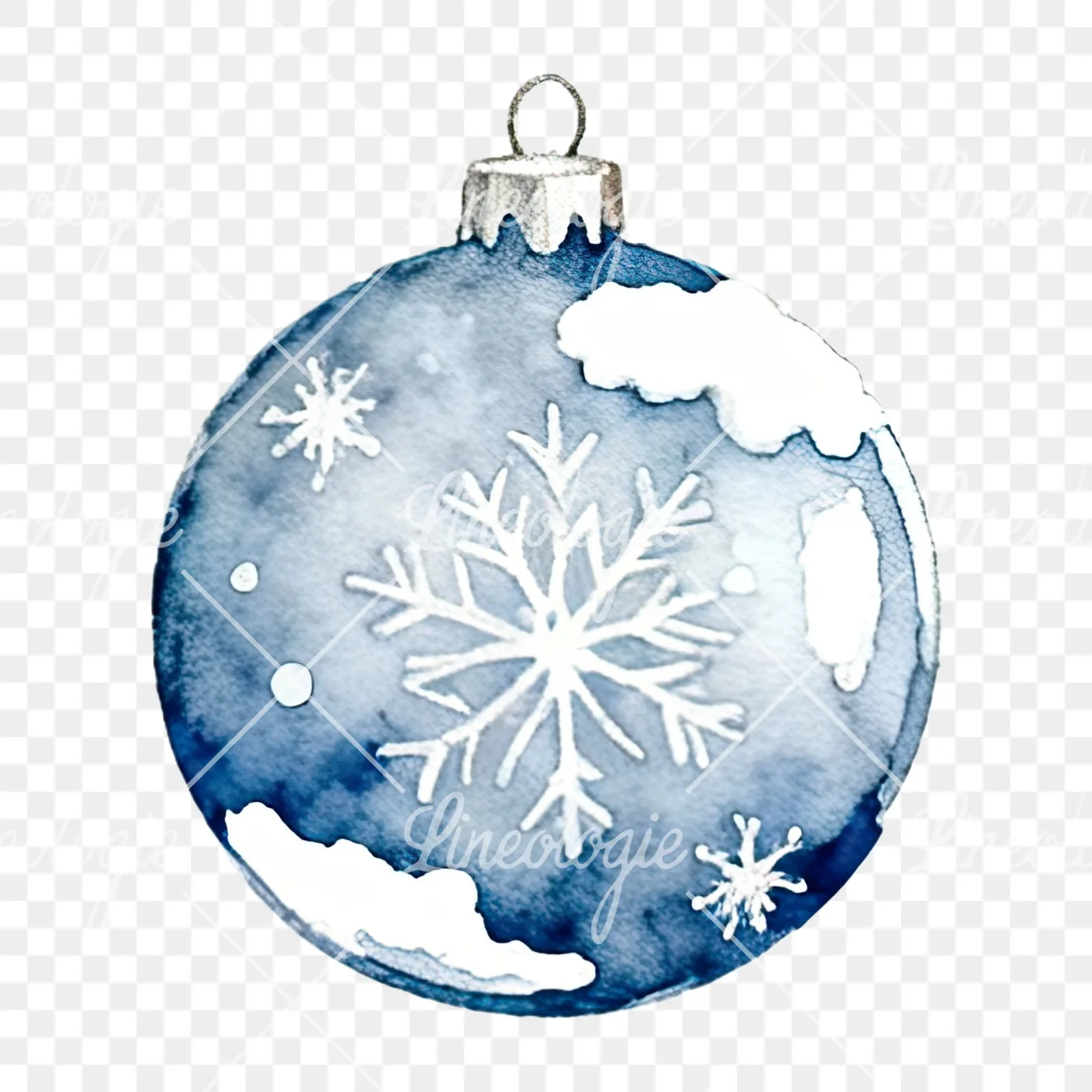 Watercolor glass bauble clipart 12 of 12 on a transparent background (PNG)