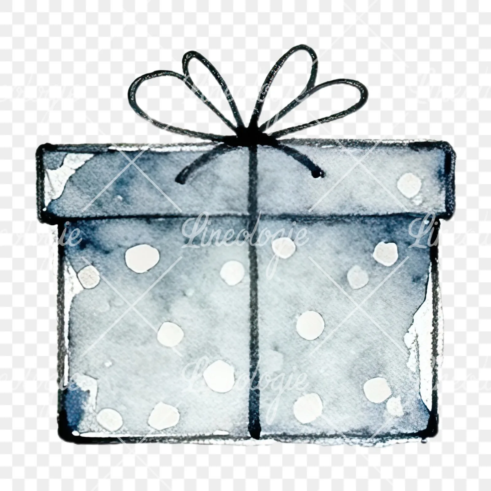 Watercolor present clipart 1 of 12 on a transparent background (PNG)