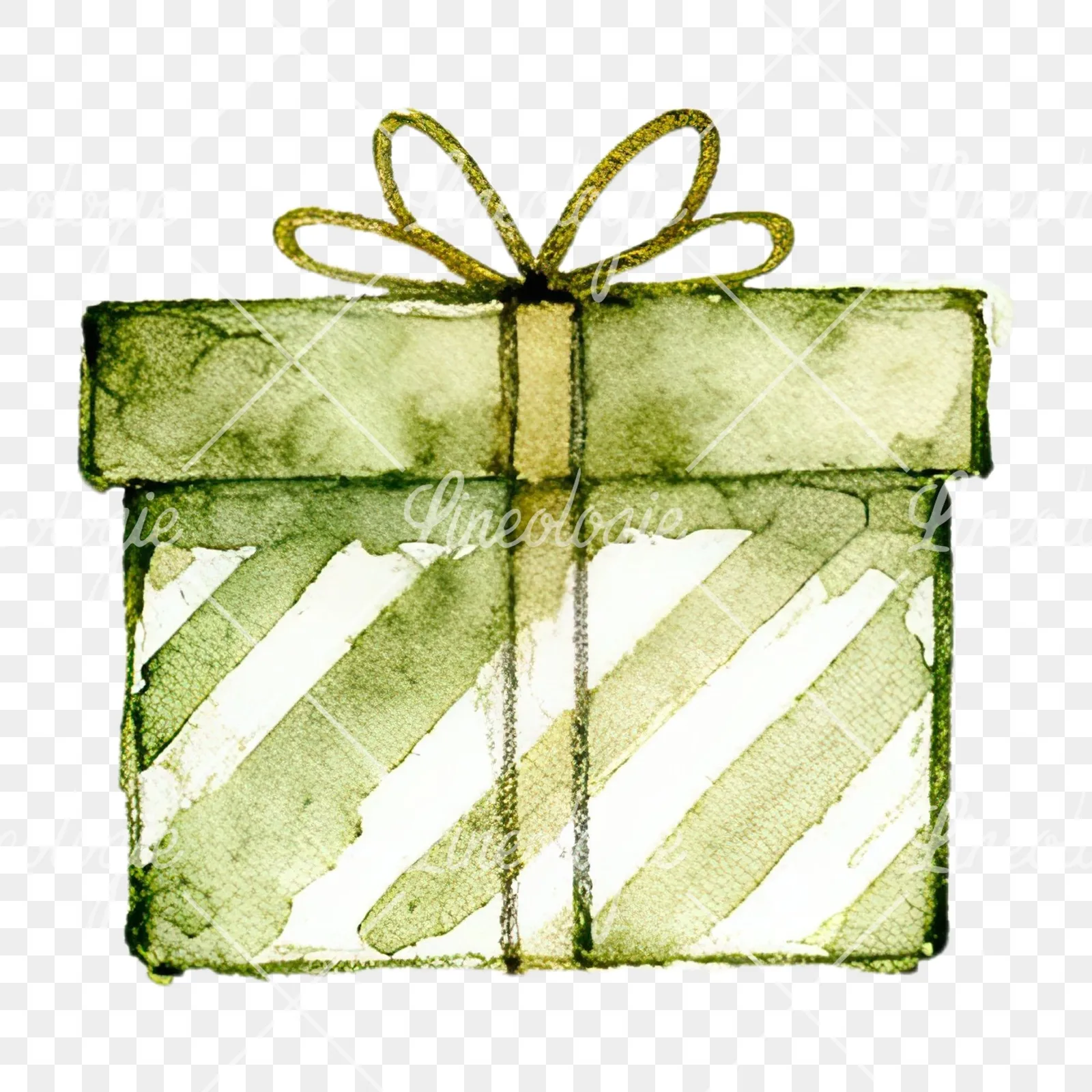 Watercolor present clipart 2 of 12 on a transparent background (PNG)