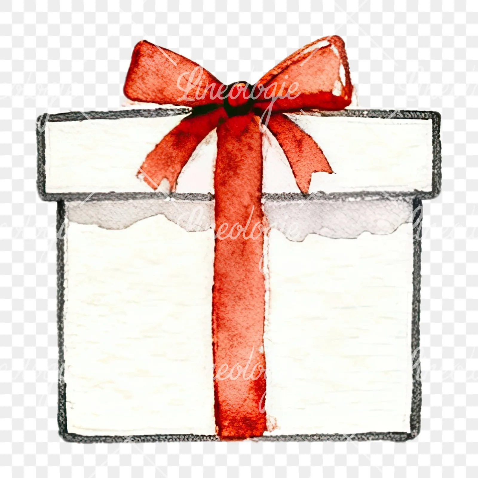 Watercolor present clipart 3 of 12 on a transparent background (PNG)