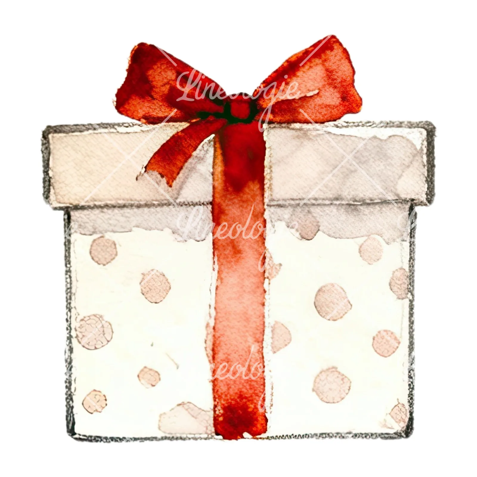 Watercolor present clipart 4 of 12 on a white background (JPG)