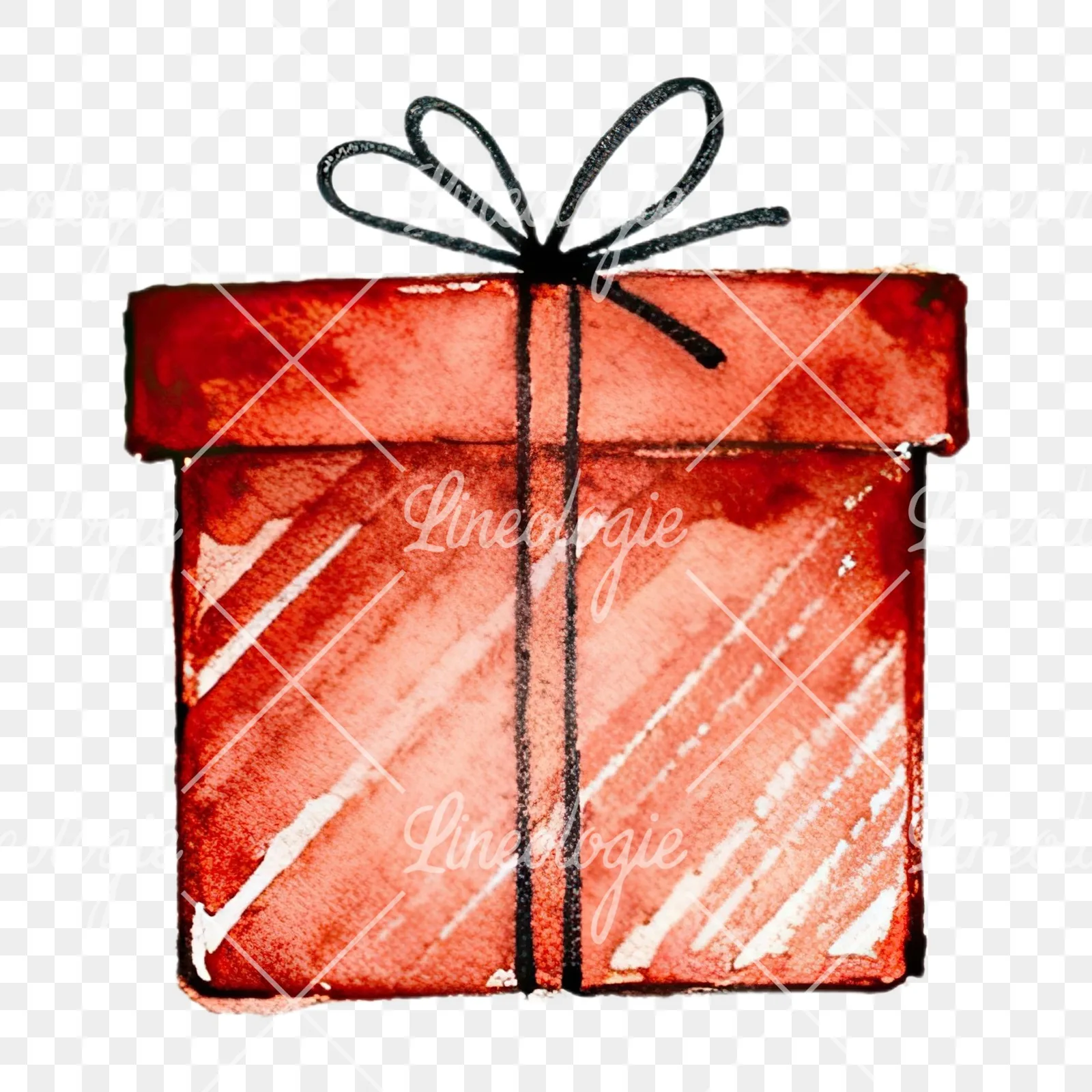 Watercolor present clipart 5 of 12 on a transparent background (PNG)