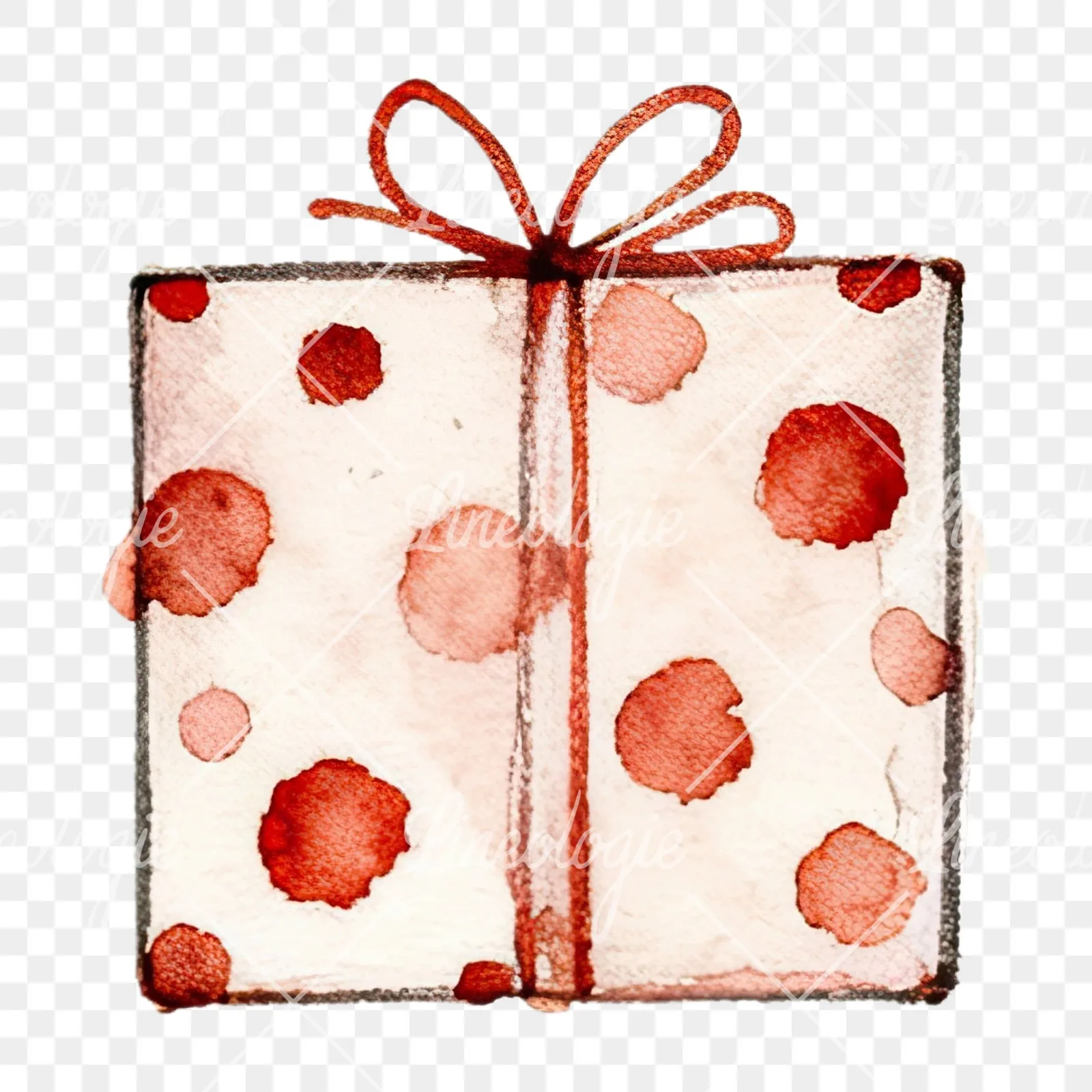 Watercolor present clipart 9 of 12 on a transparent background (PNG)