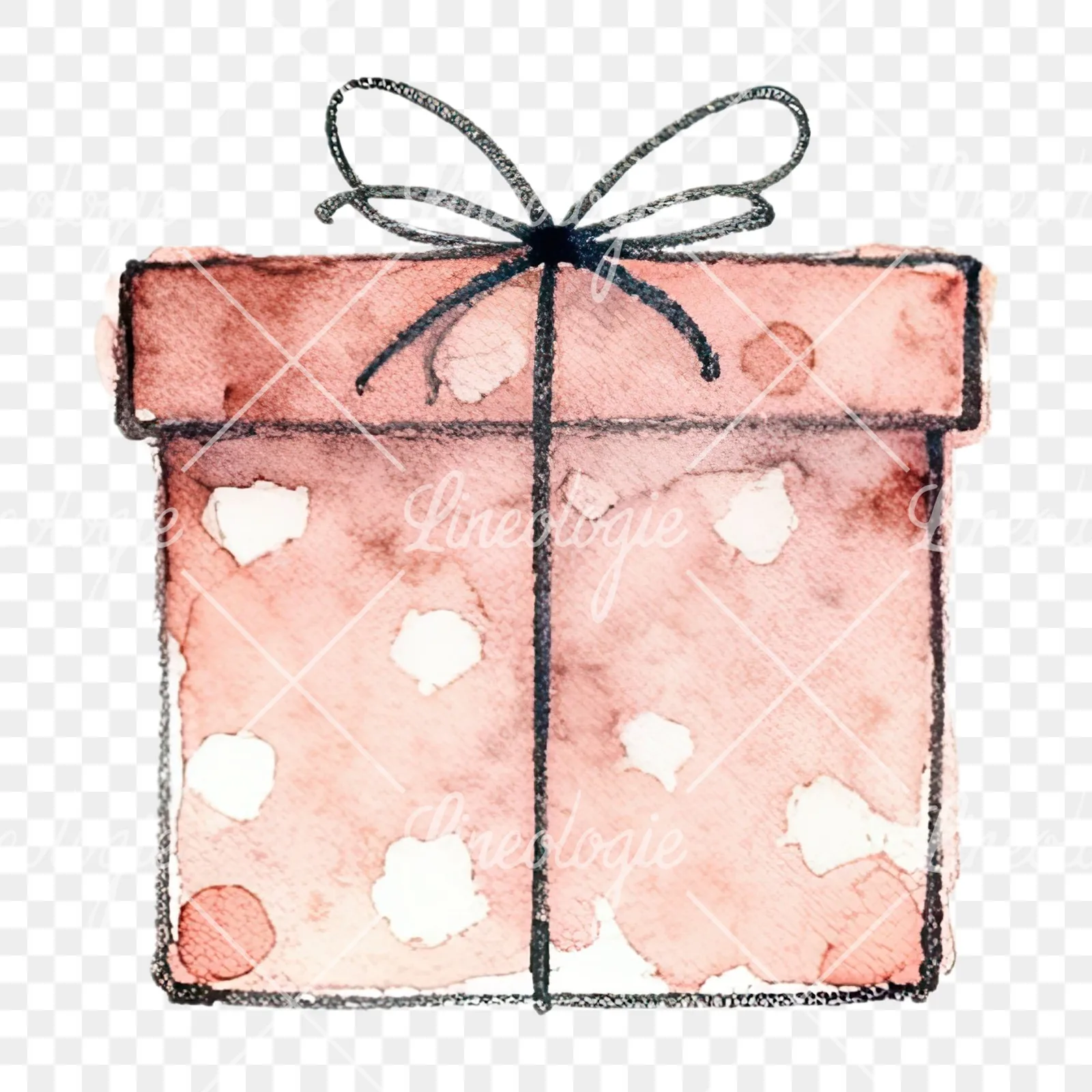 Watercolor present clipart 12 of 12 on a transparent background (PNG)