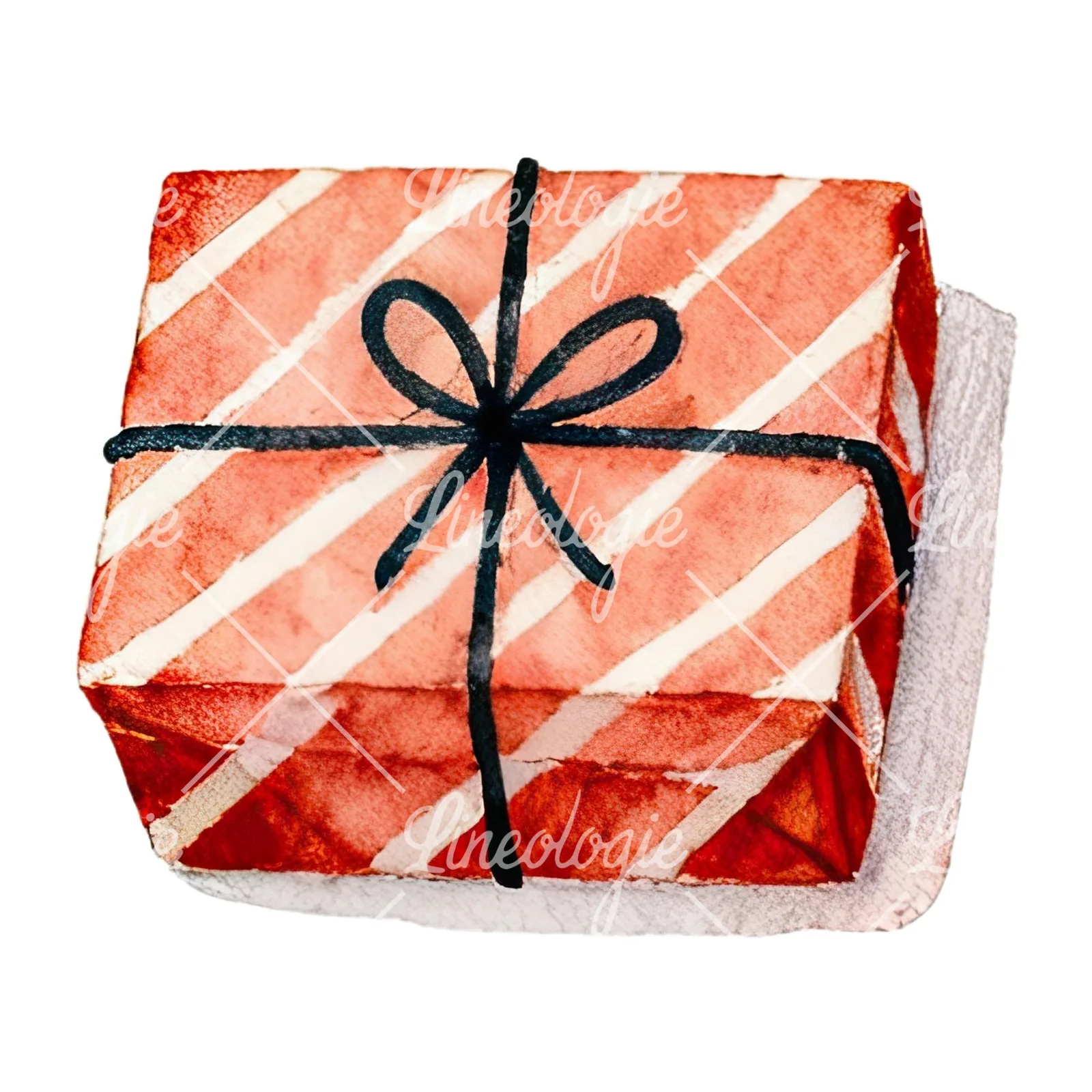 Watercolor presents gift clipart 1 of 12 on a white background (JPG)