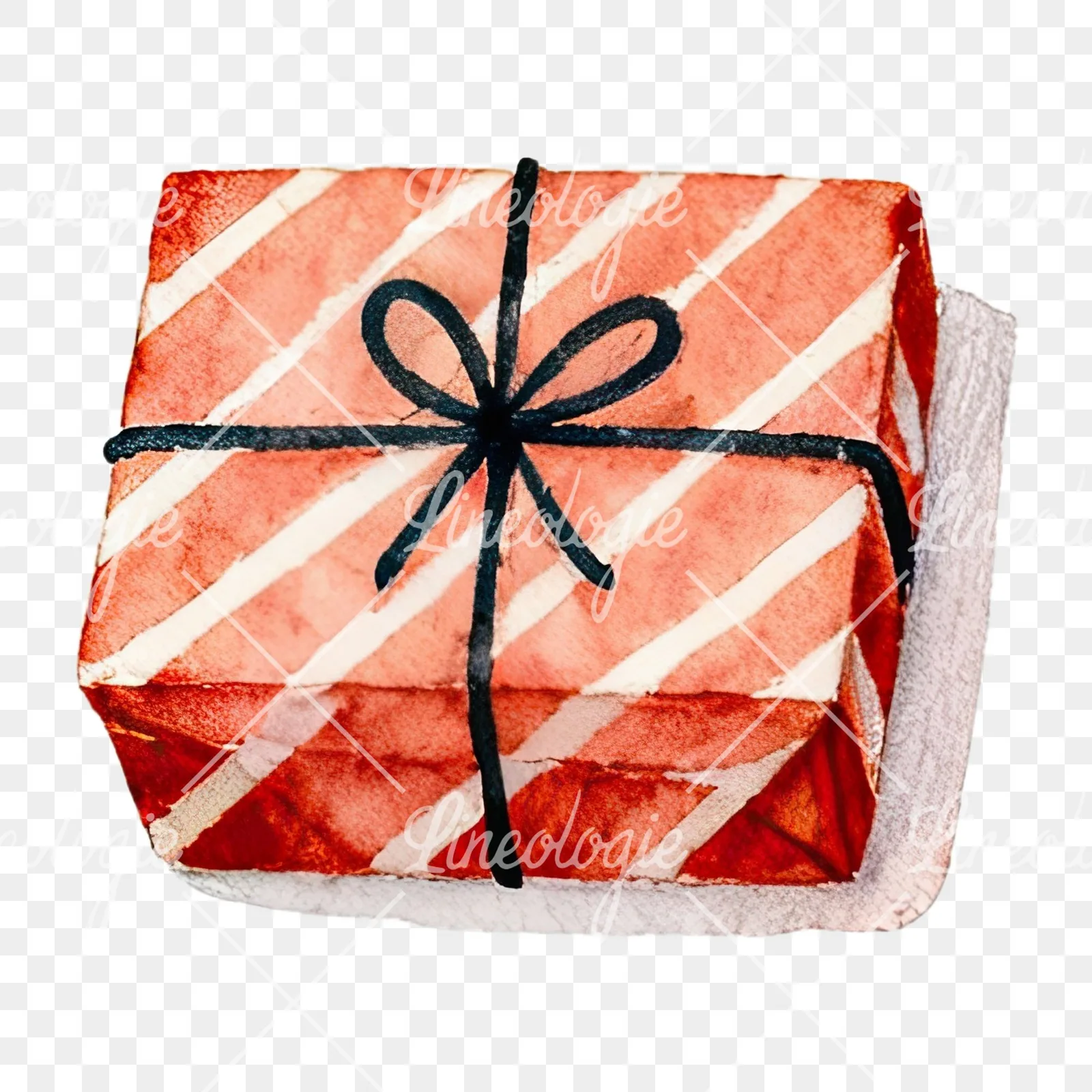 Watercolor presents gift clipart 1 of 12 on a transparent background (PNG)