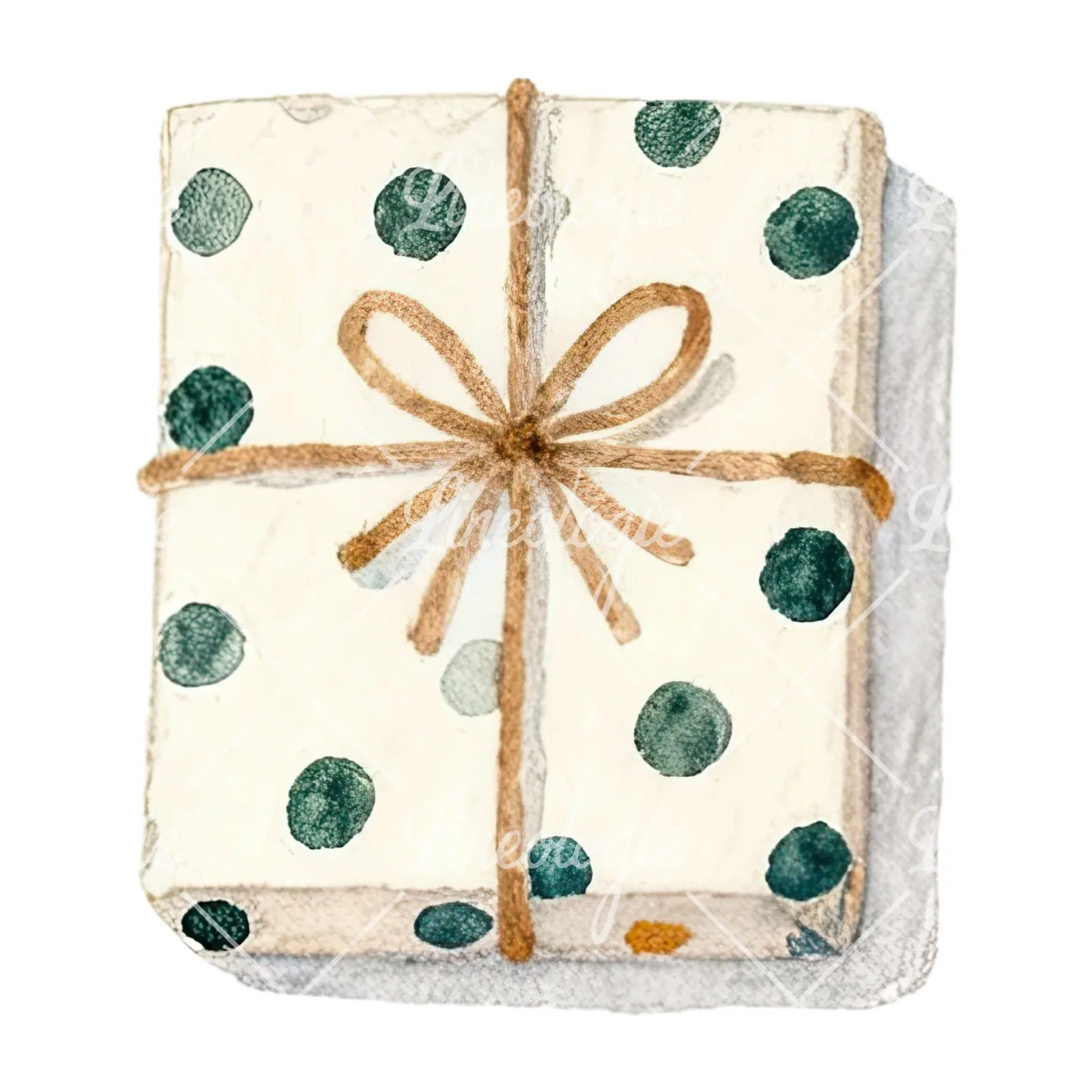 Watercolor presents gift clipart 2 of 12 on a white background (JPG)