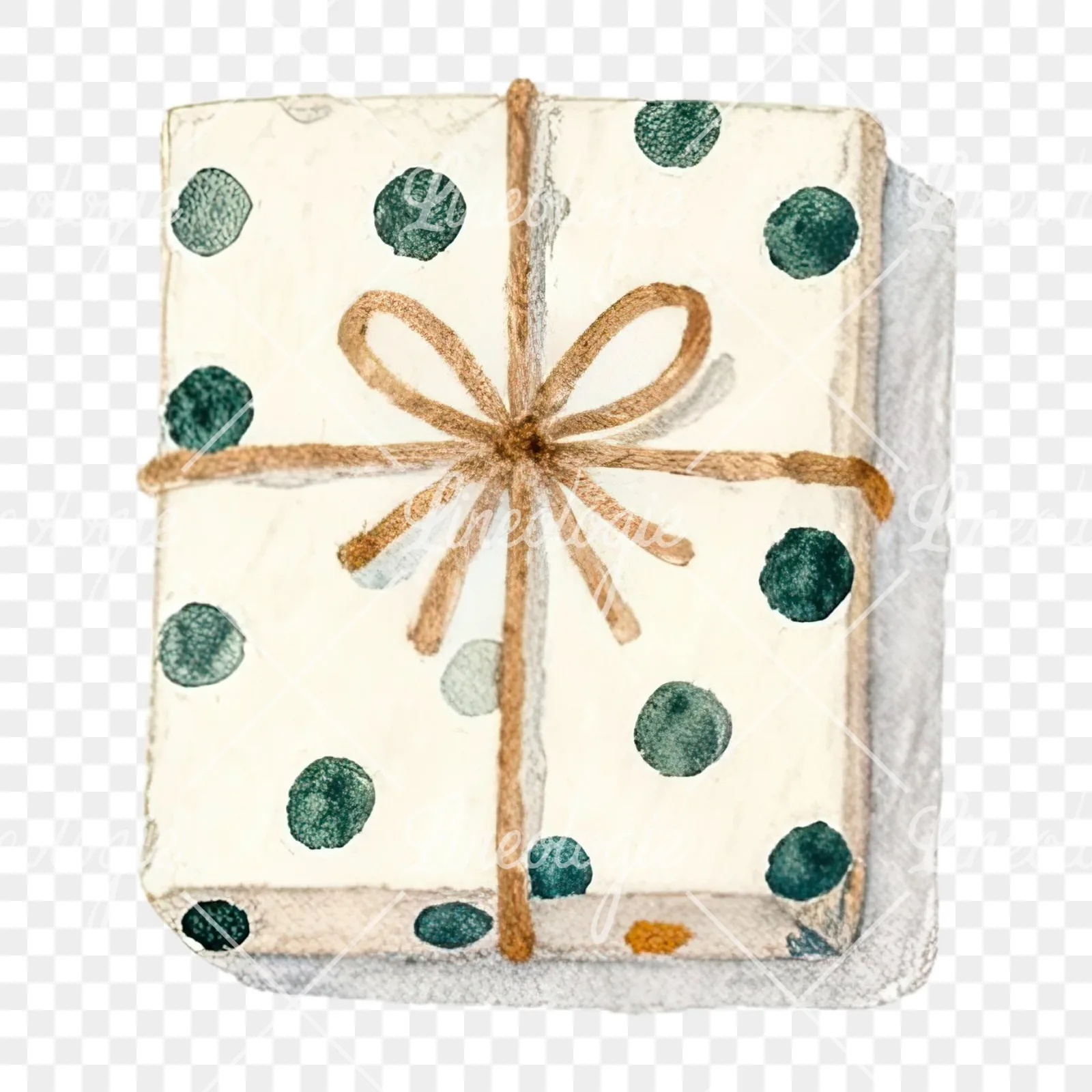 Watercolor presents gift clipart 2 of 12 on a transparent background (PNG)