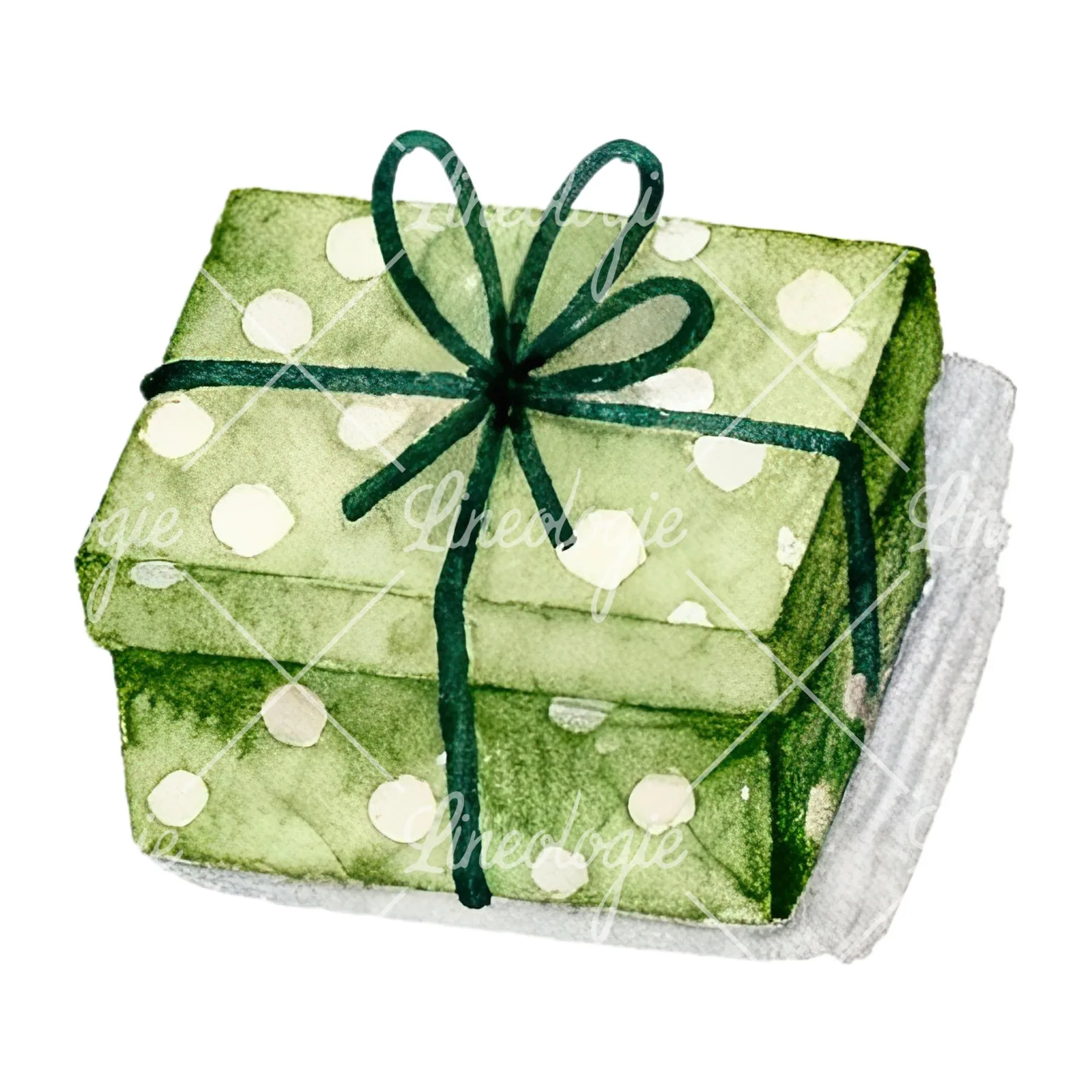 Watercolor presents gift clipart 3 of 12 on a white background (JPG)